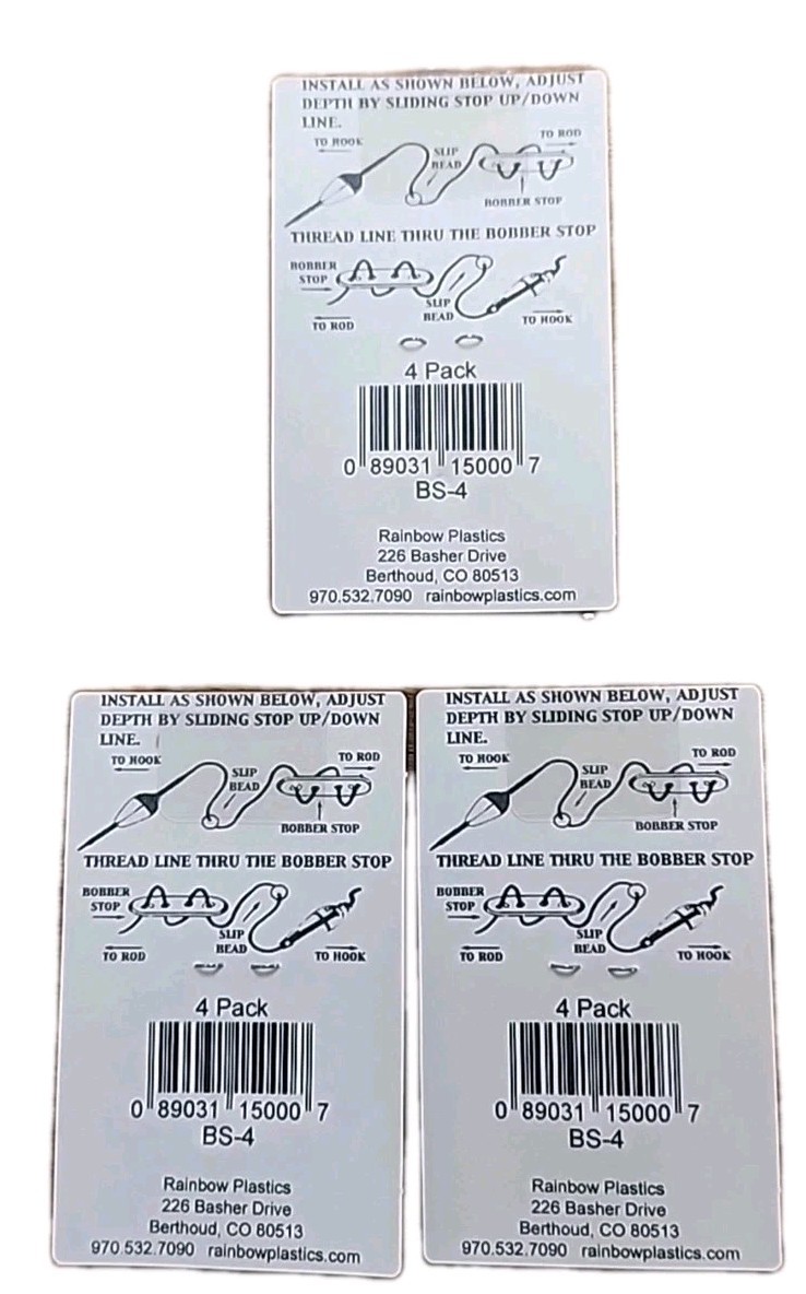 Rainbow Plastics Gizmo Bobber Stops Float Fishing Tackle 4/Pack BS-4