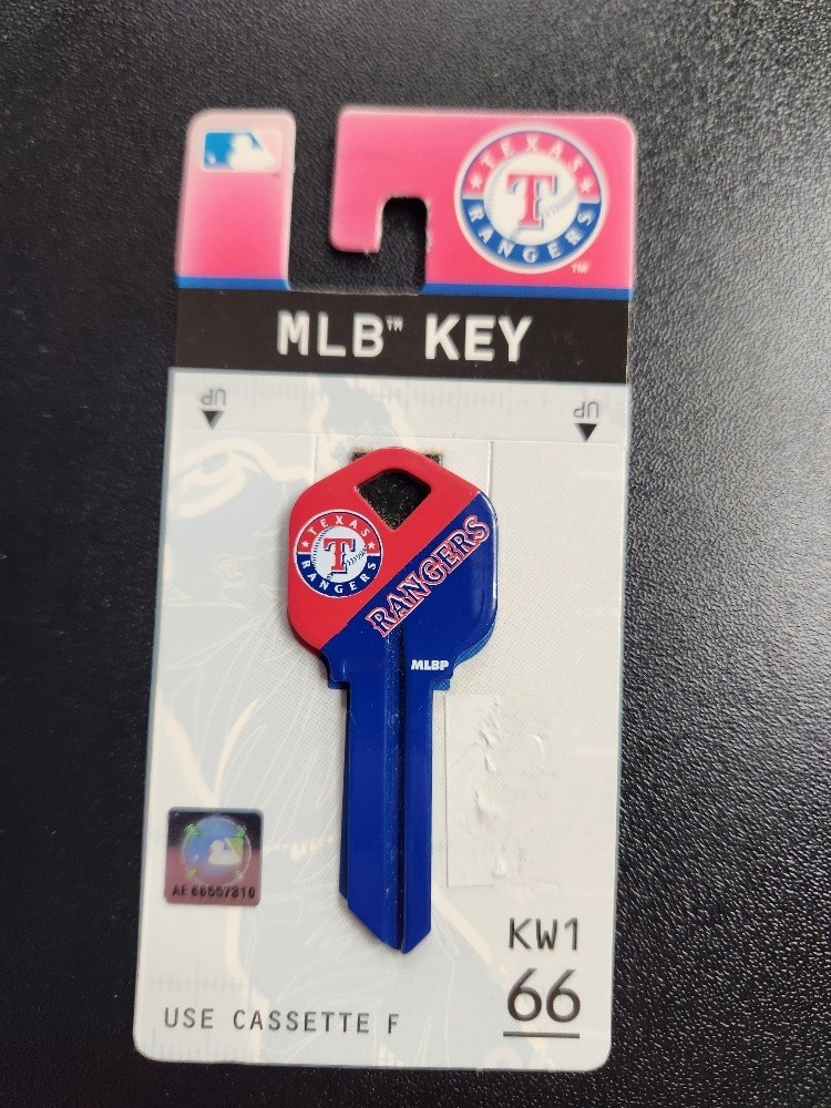 MLB TEXAS RANGERS KWIKSET KW1/KW10 KEYBLANK - READ DETAILS BELOW