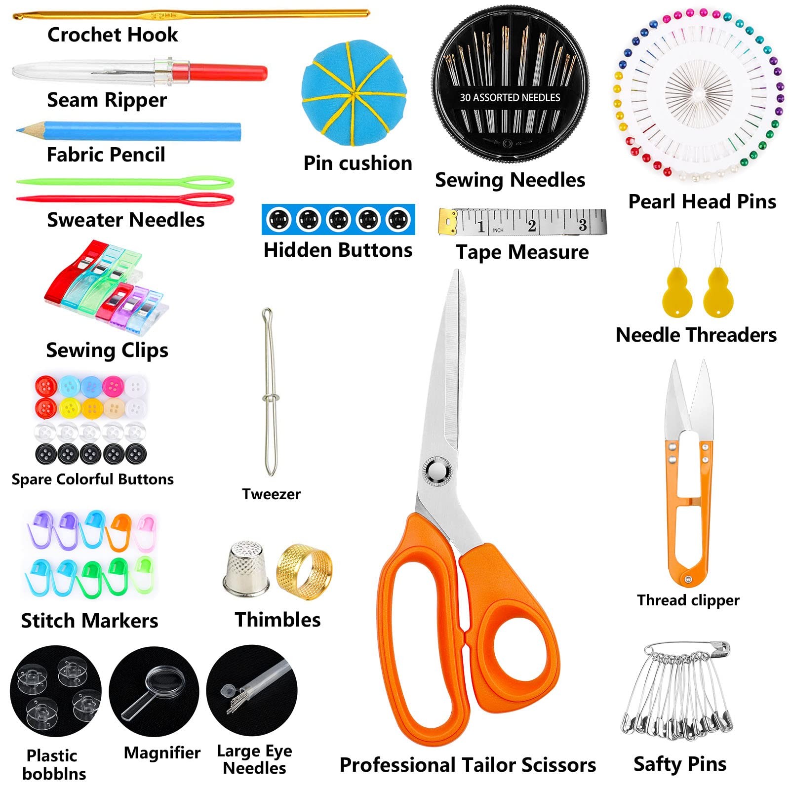 Sewing Kit for Adults,Maxfanay Needle and Thread Black