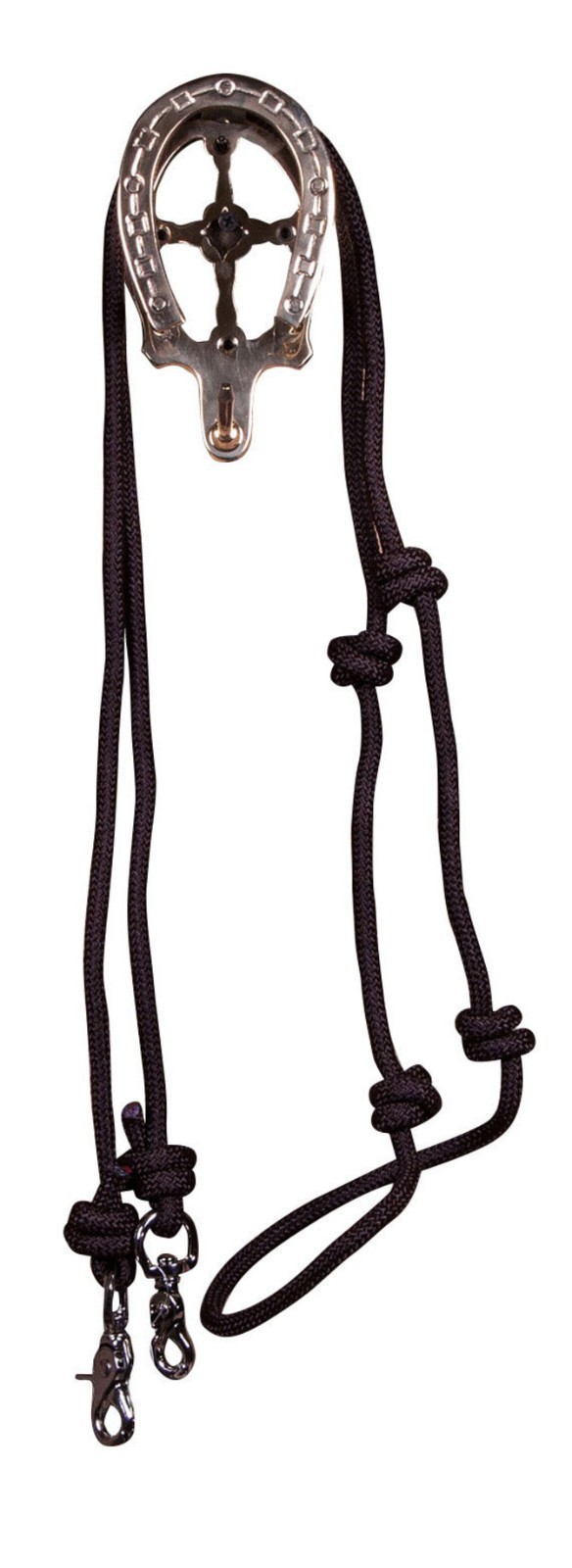 New Mustang Mountain Rope Knotted Barrel Rein - Brown - 5/16" x 8