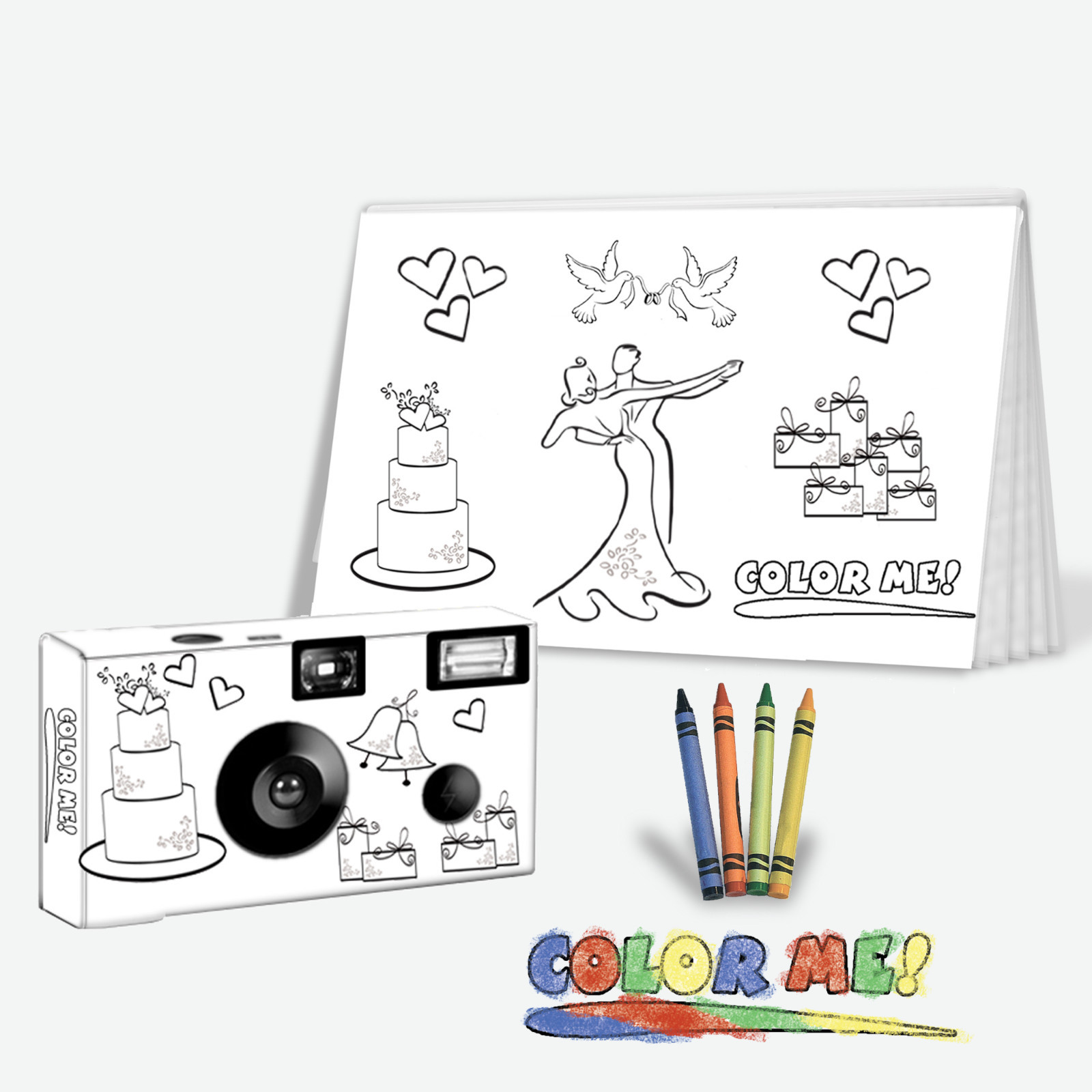 Color-My-Cam, Wedding Favor for kids, child Disposable camera, kids favor