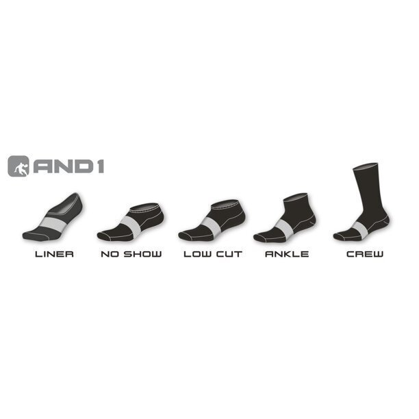 AND1® Men's Pro Platinum No Show Socks 6-Pack " FRESH~HIGH PERFORMANCE "
