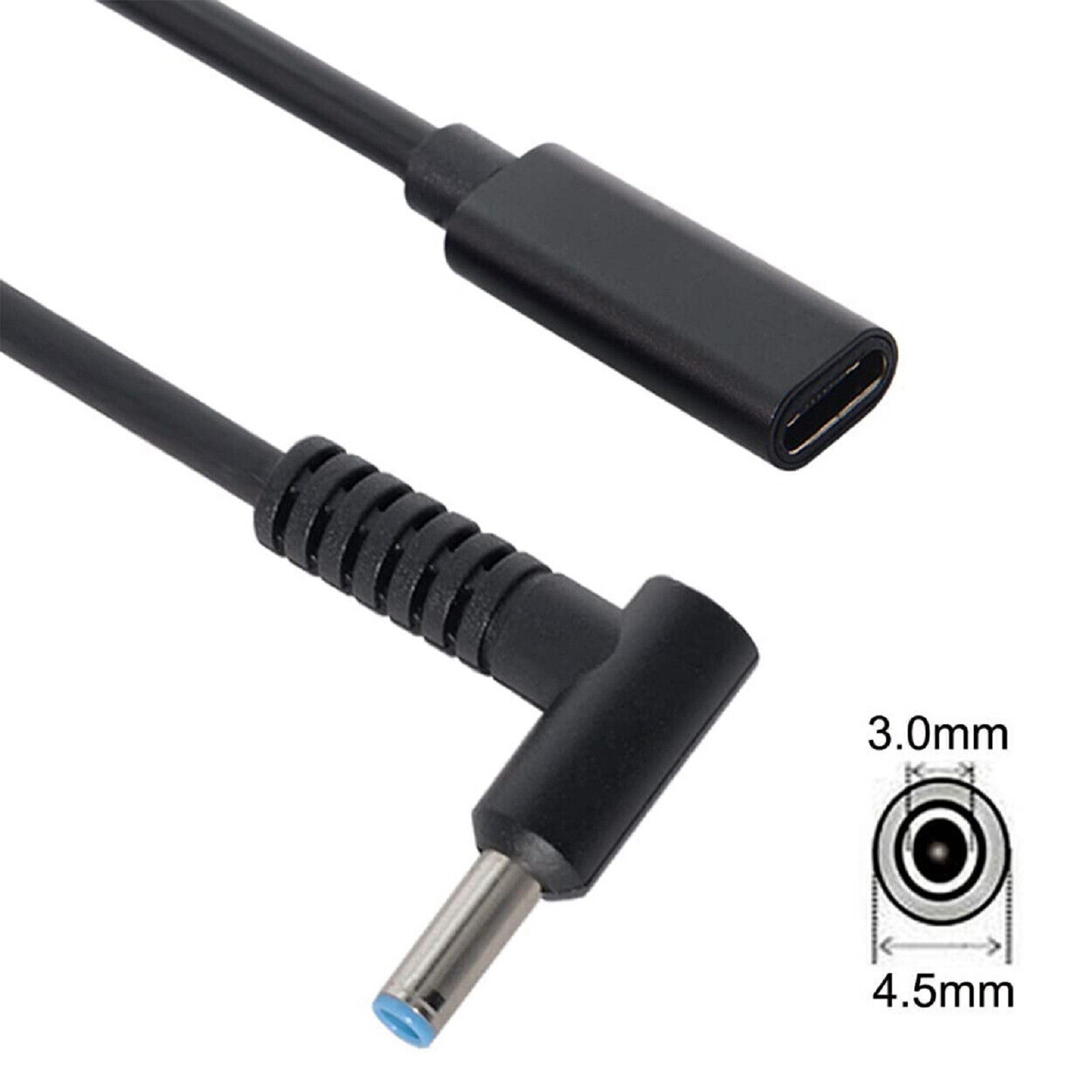 Type C USB-C Female to DC 4.5*3.0mm Power PD Charger Cable for HP Laptop 18-20V