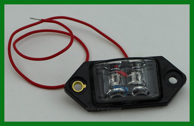 Red Amber 2 LED Fender Marker Light Enclosed Trailer Clear Lens Surface Mount