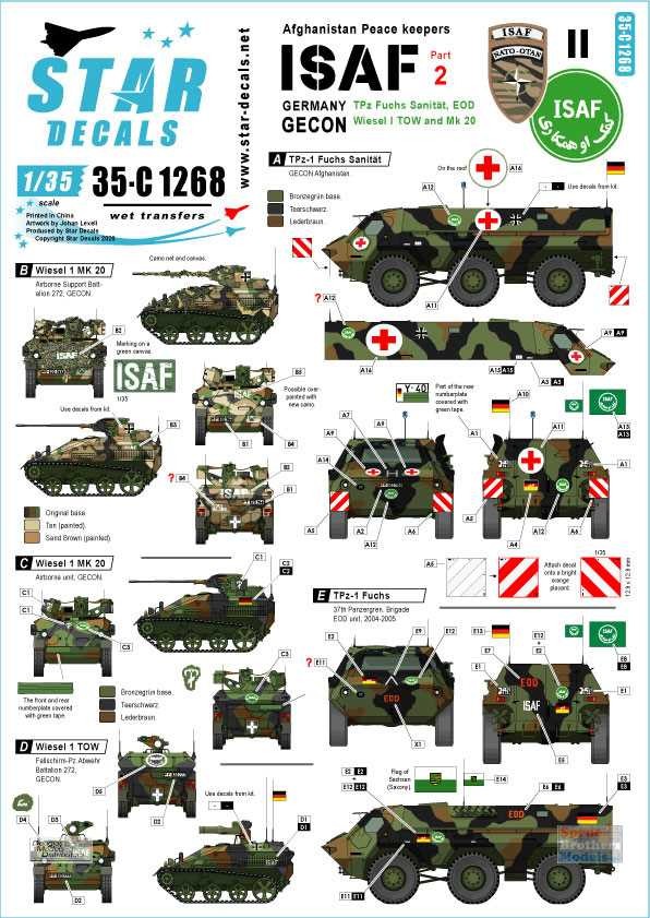 SRD35C1268 1:35 Star Decals - Afghanistan Peacekeepers - ISAF #2 Germany GECON