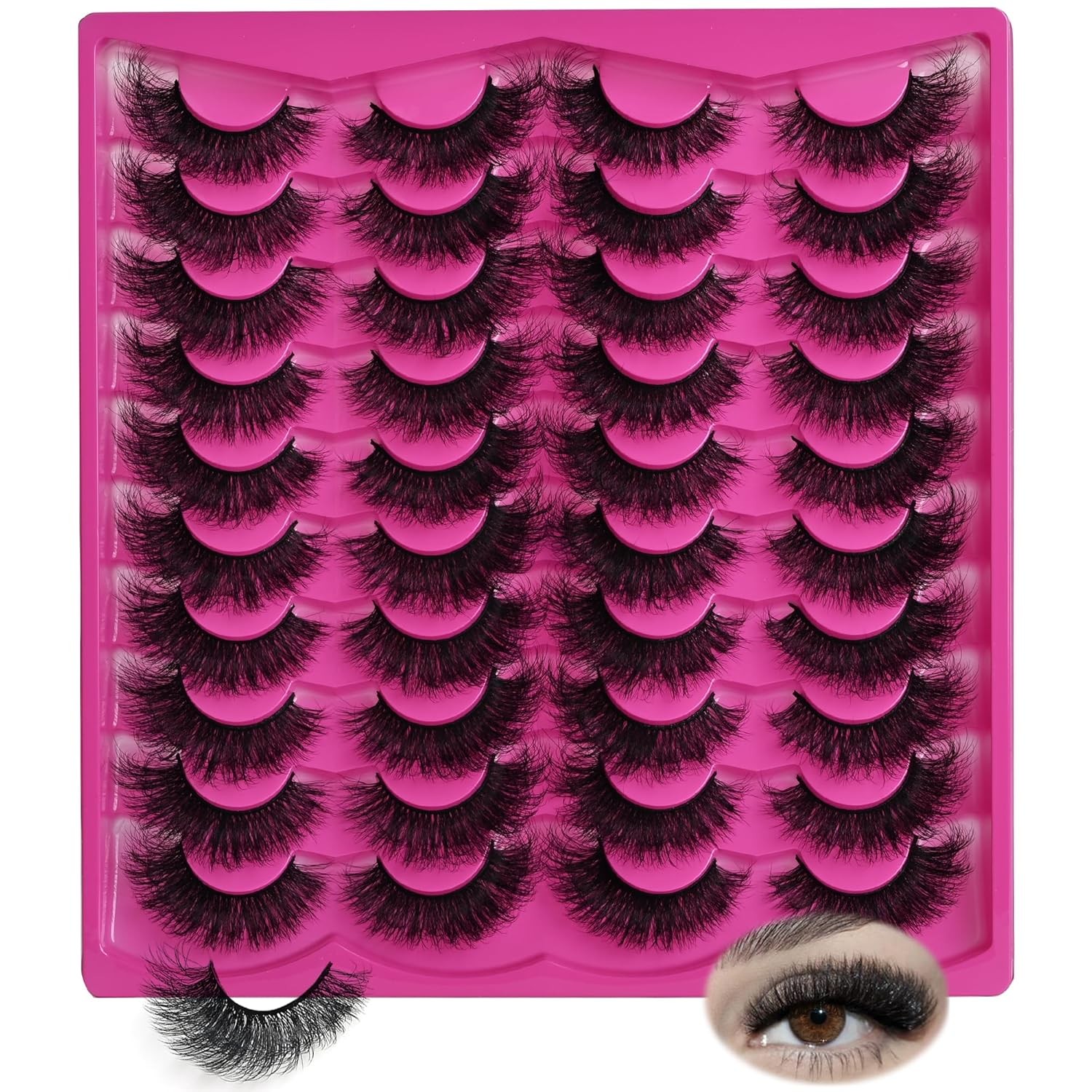 Mink Lashes 20mm Faux Mink Lashes Cat Eye Big Long False Eyelashes Dramatic Soft