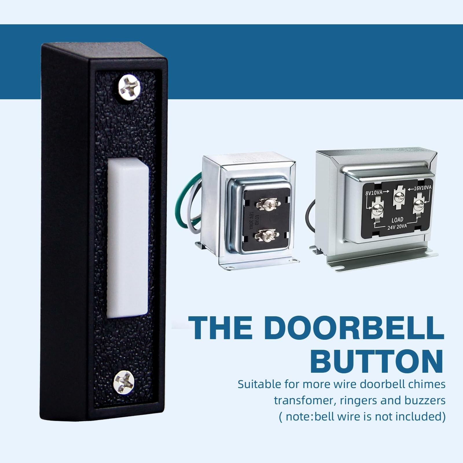 4 PCS Wired Lighted Doorbell Button Replacement - LED Chime Wall Mount Switch