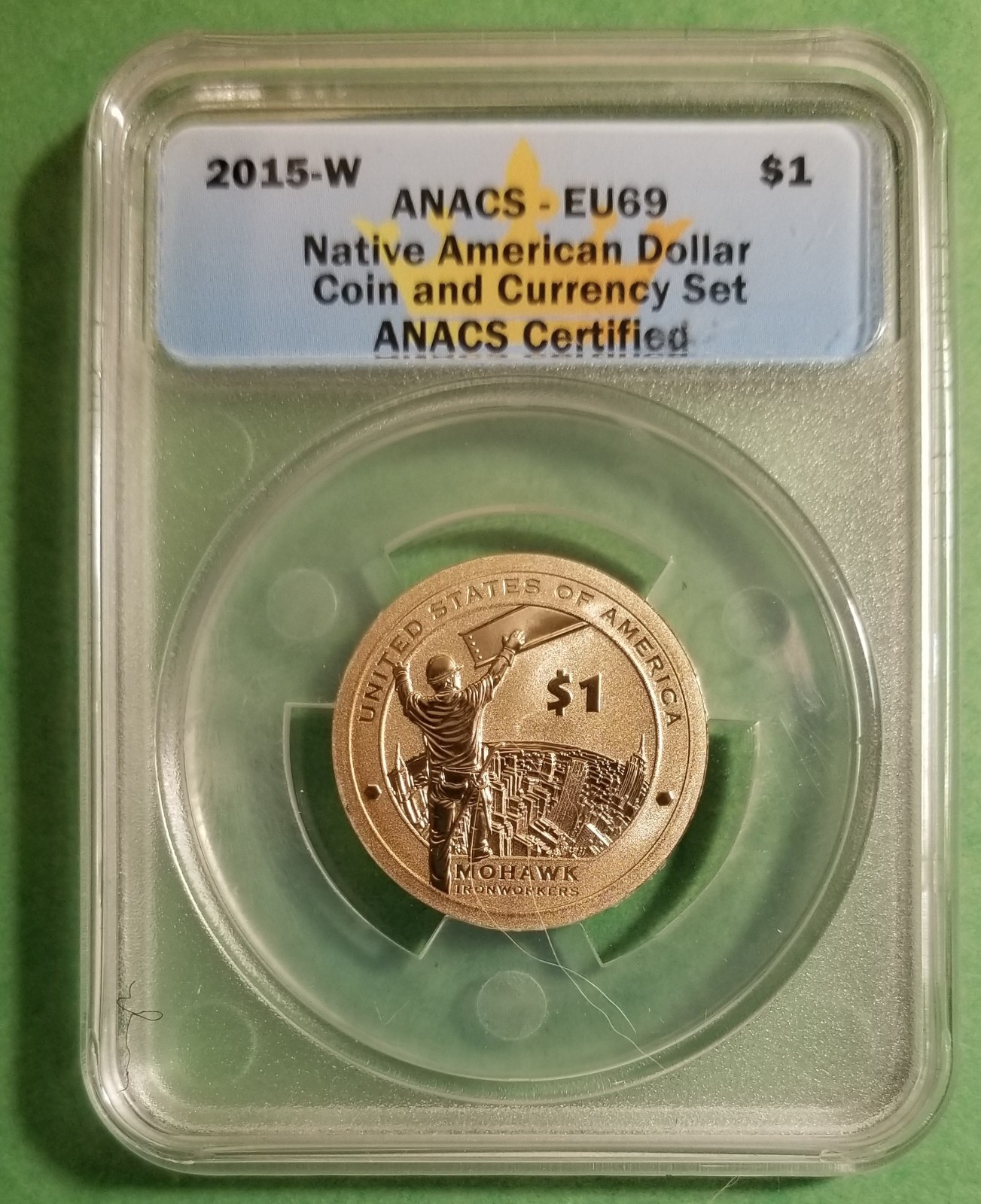 2015 W $1 Mohawk Ironworker Enh Unc West Point Mint Native American Dollar 88K