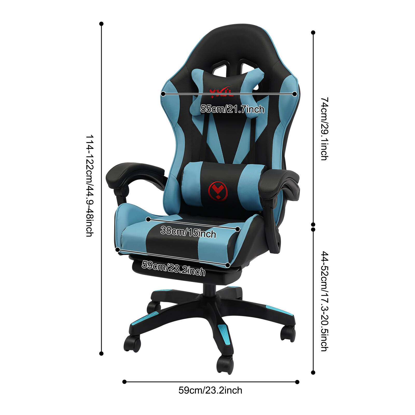 Gaming Chair Ergonomic Gaming Chair for Adults with Footrest & Lumbar Pillow