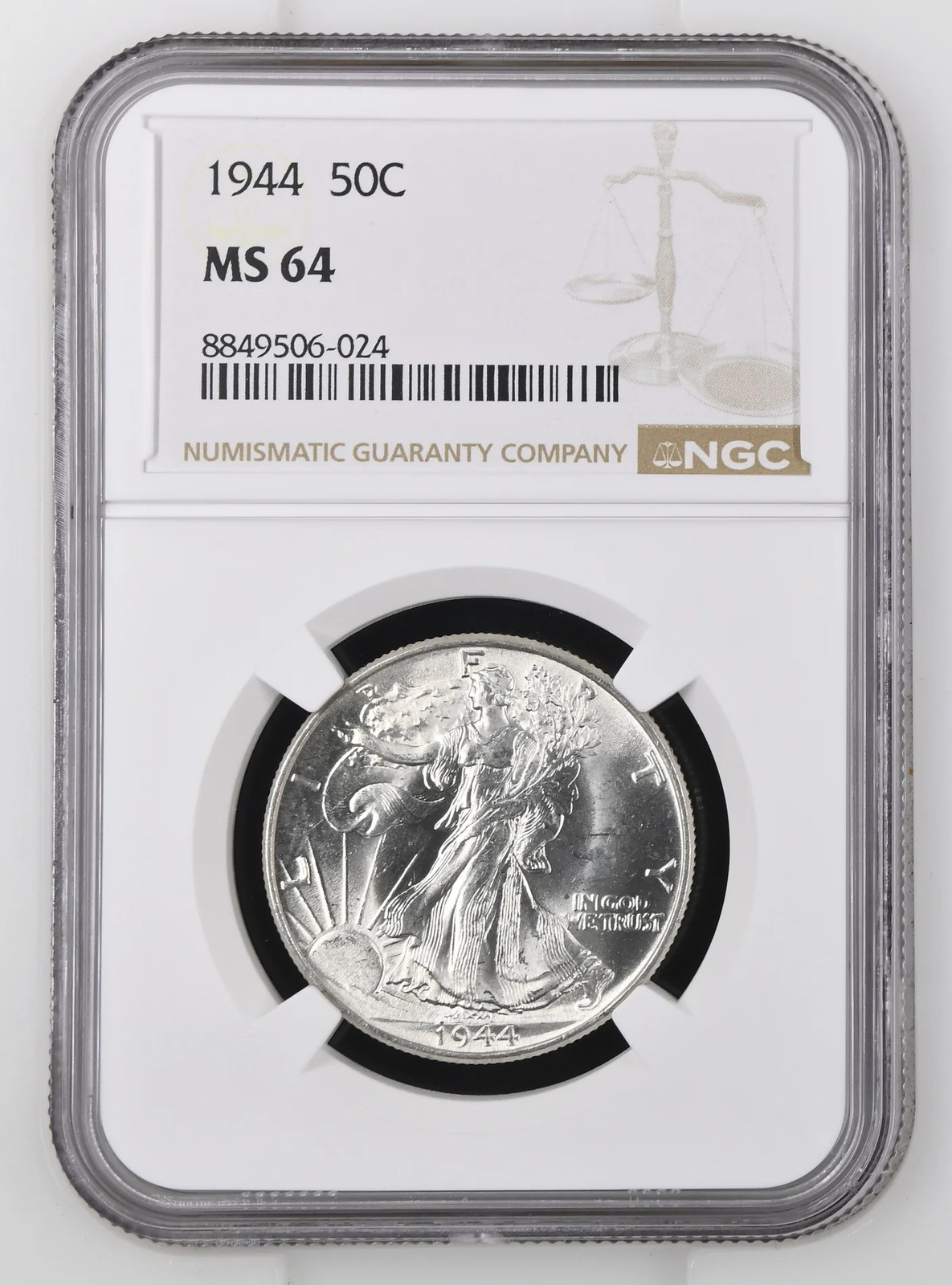 1944 Walking Liberty Half Dollar NGC MS-64