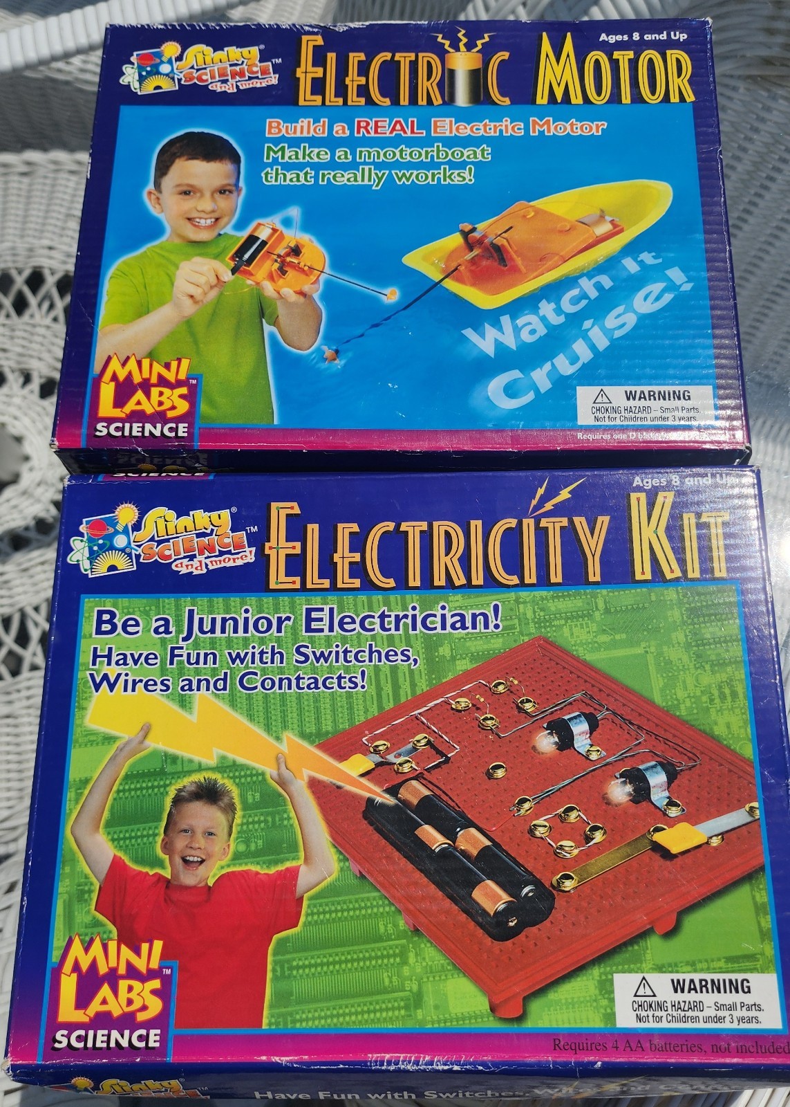 Vintage Slinky Science Set Of 2 Electricity KIT & Electric Motor New Sealed  Box