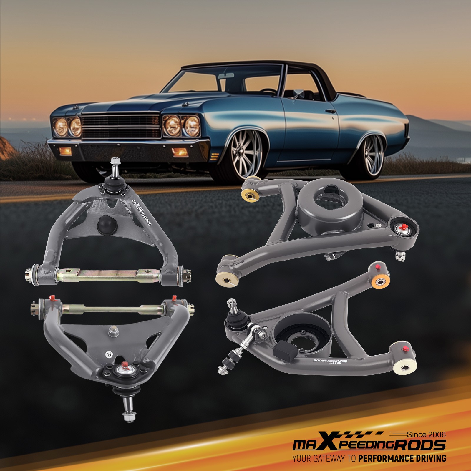 Upper & Lower Tubular A Arms 1964-1972 for Chevelle El Camino GTO for GM A Body