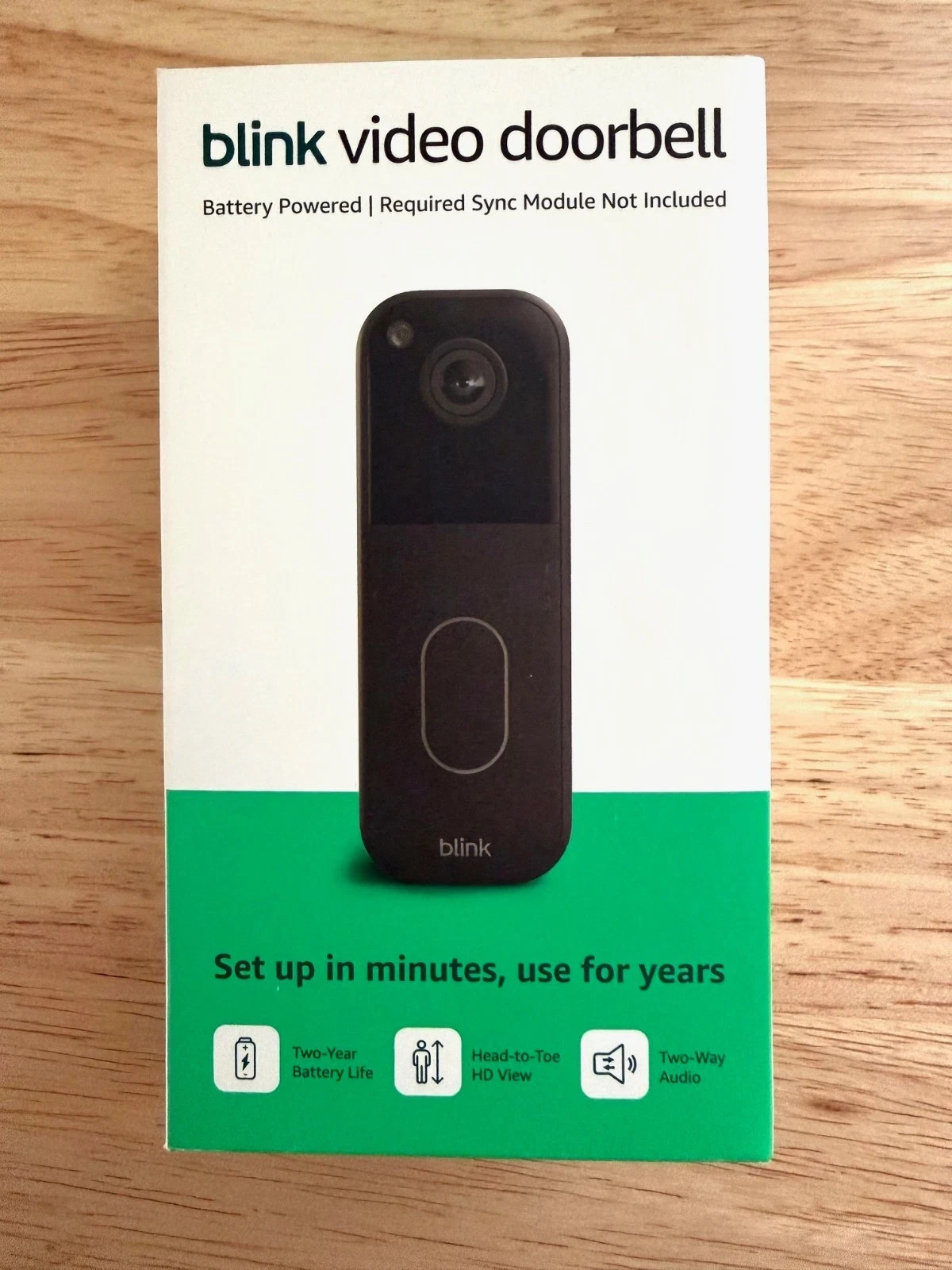 Blink Video Doorbell (newest model) Head-to-toe HD view NEW BLACK