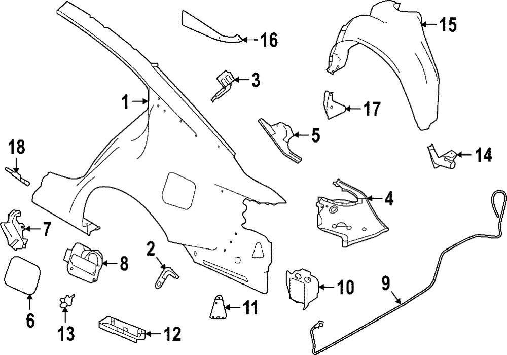 Genuine Nissan Blind Spot Detection System Warning Sensor 284K1-6CA2A