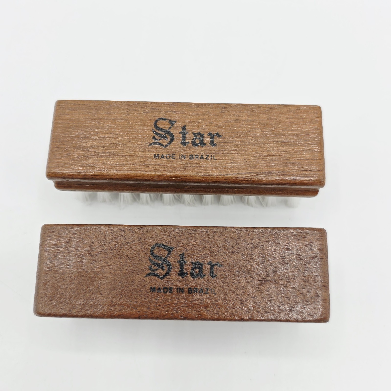 2 Lot Star NYLON SUEDE BRUSH Made In Brazil Wood Shoe Boots