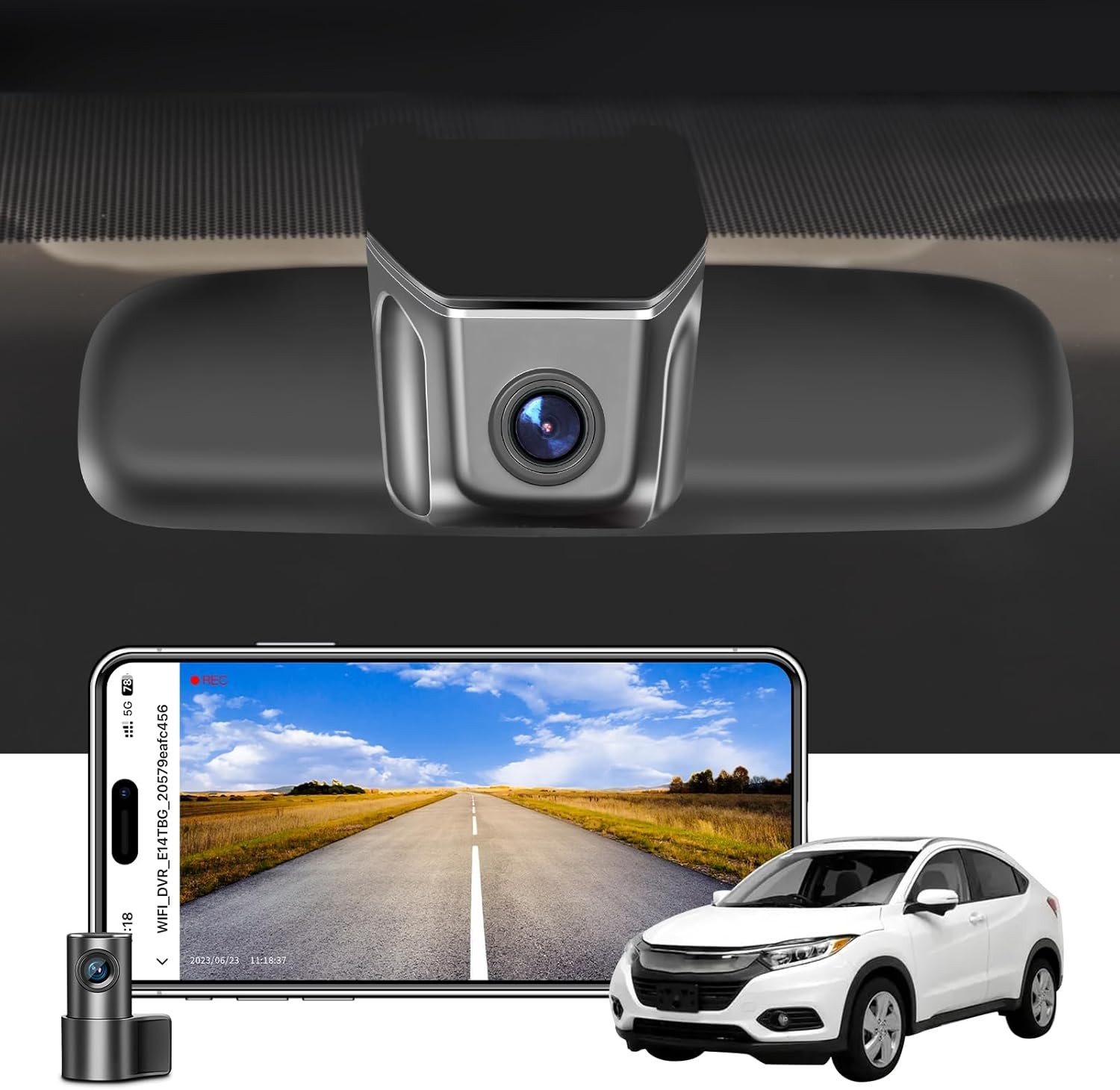 Mangoal Front 4K & Rear 1080p Dash Cam for Honda HRV 2016-2026 WiFi GPS APP