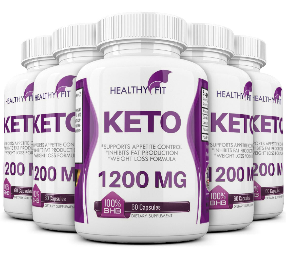 5 X KETO BHB 1200mg PURE Ketone FAT BURNER Weight Loss Diet Pills Ketosis