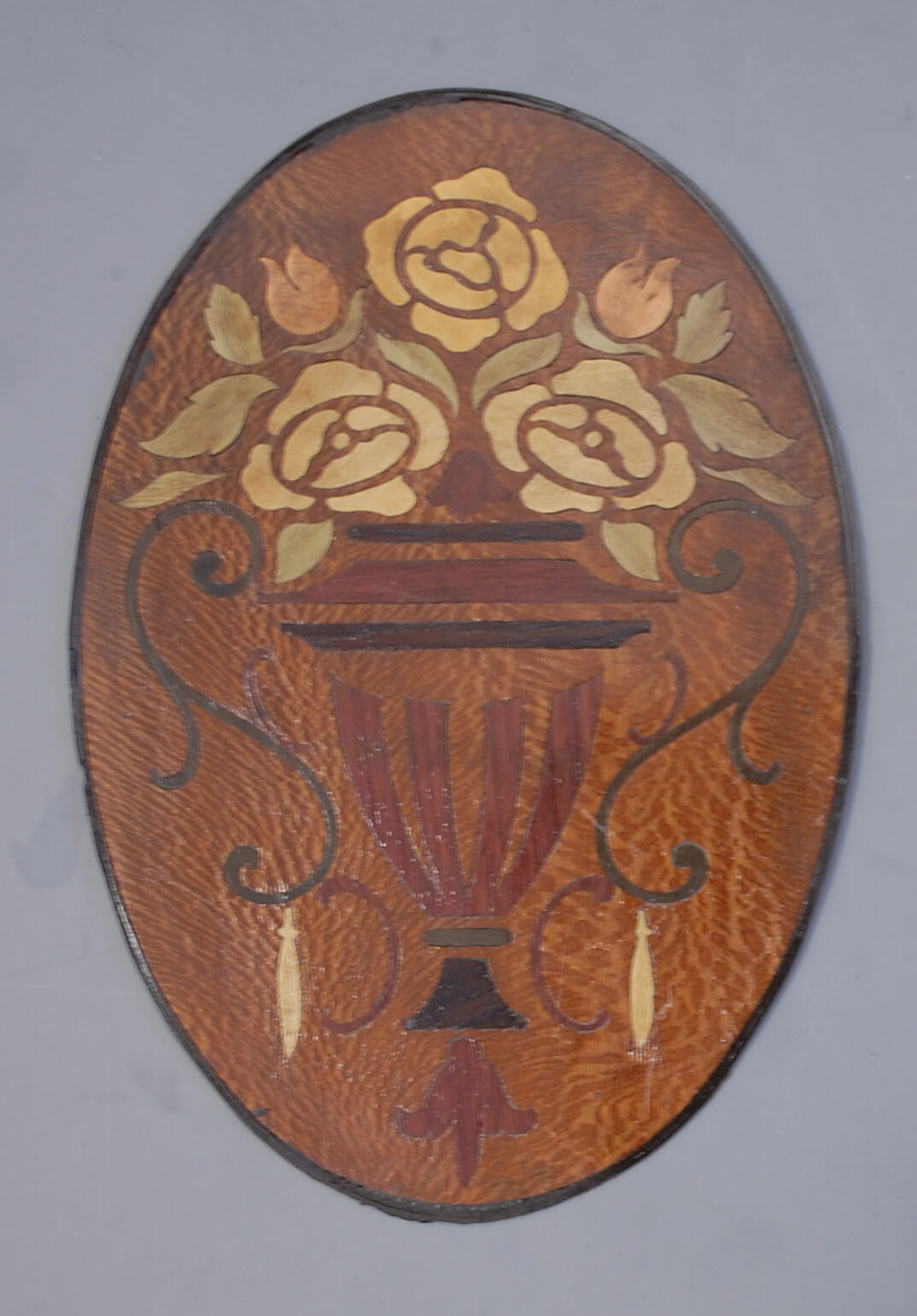 ca 1920-30 Floral Marguetry Panel from German Salesman Sample (panel-7)