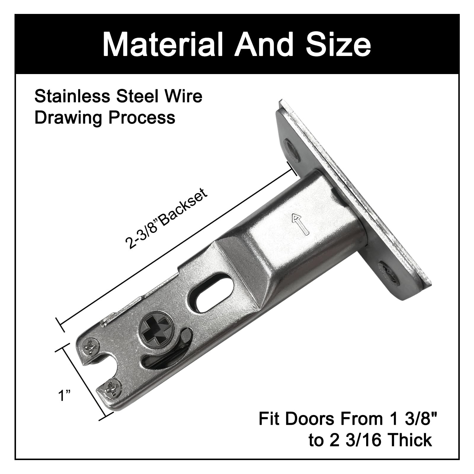 Pocket Door Lock,Privacy Hardware Suitable for Keyed Lock, Sliver