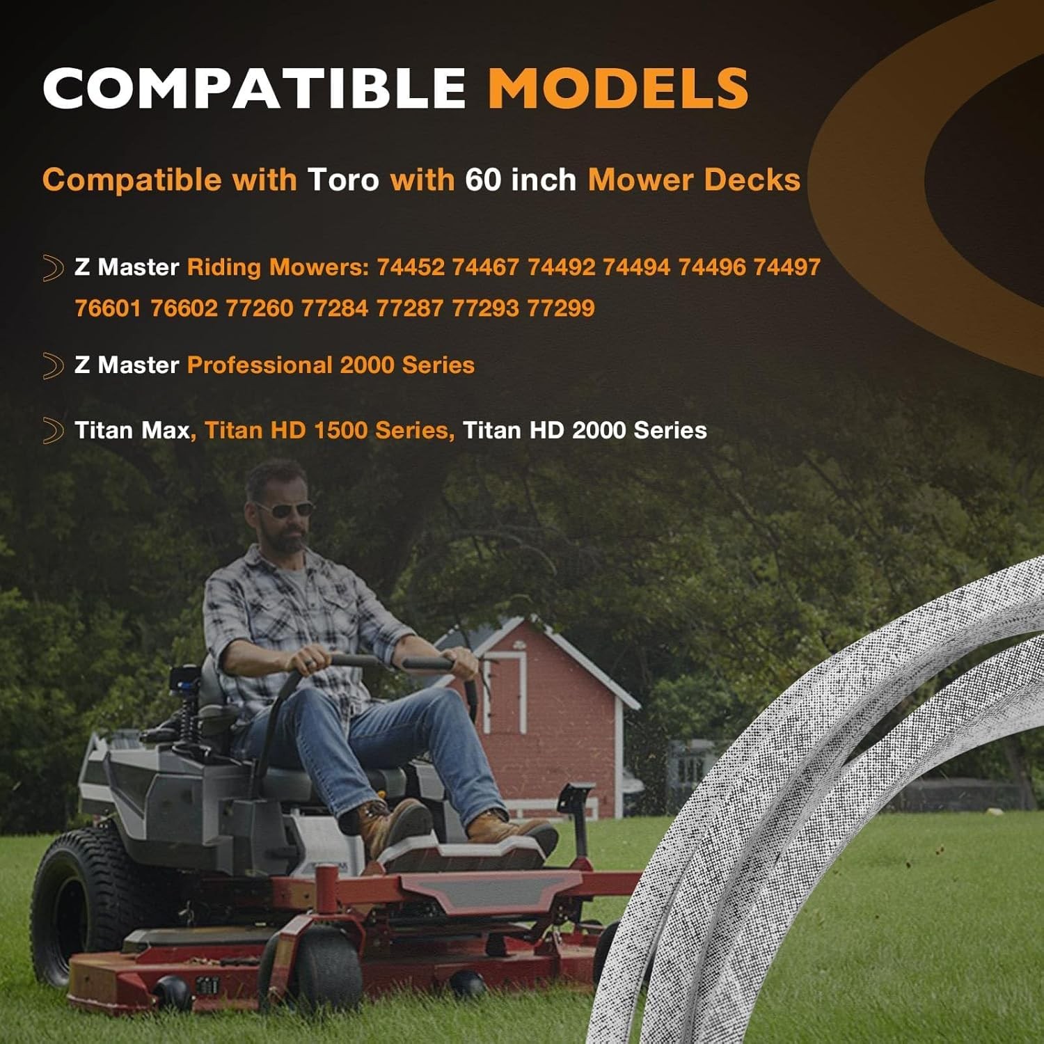 189" x 5/8" Deck Belt For Toro 60" Cut Titan HD 1500 2000 Max Z Master 135-1873