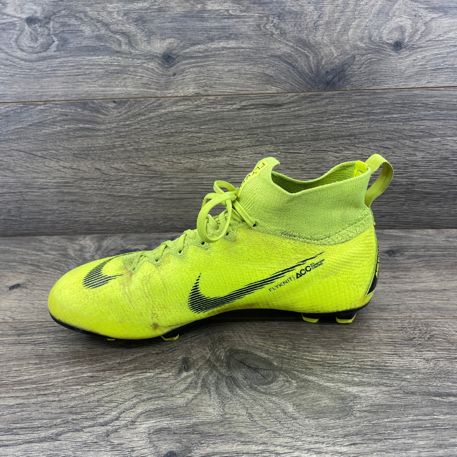 Nike Mercurial Superfly 6 Elite AH7340 Soccer Cleat Neon Yellow Mens 6 Flyknit
