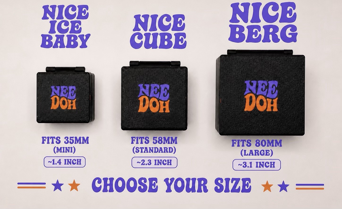 NeeDoh Case Mini Cube Berg 35mm 58mm 80mm | 3D Printed Fidget Storage Box