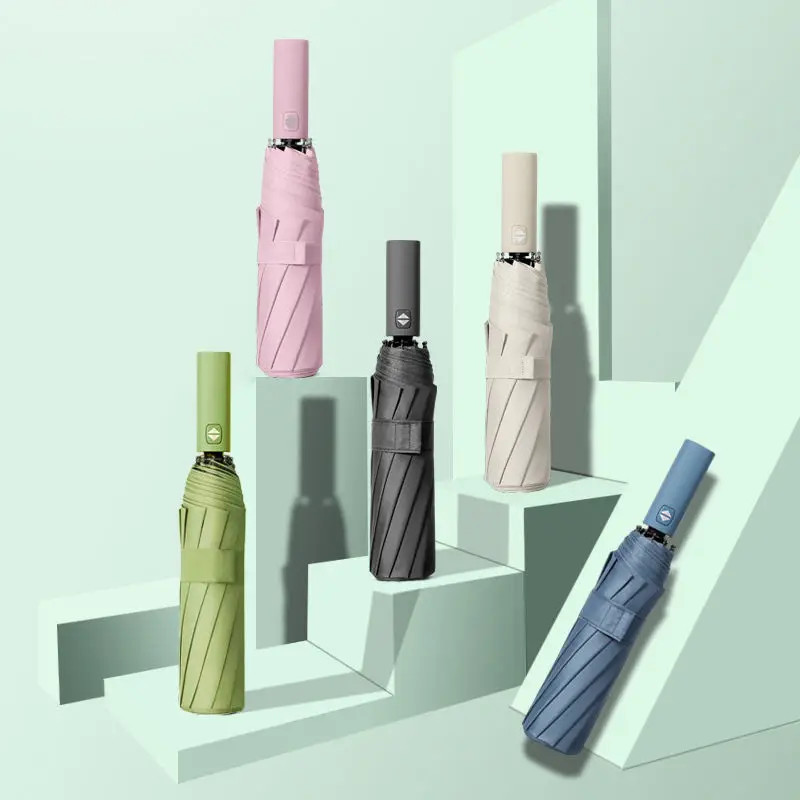 12 Bone Morandi Fully Automatic Umbrella Black Glue Sunscreen Sun Umbrella Plus