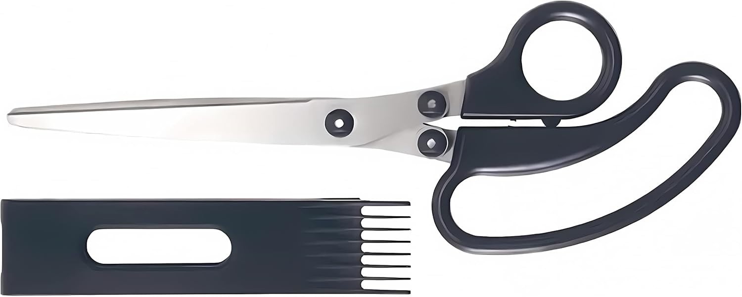 Efficient 7-Blade Shredder Scissors - 7.9” Stainless Steel, Lightweight, Black