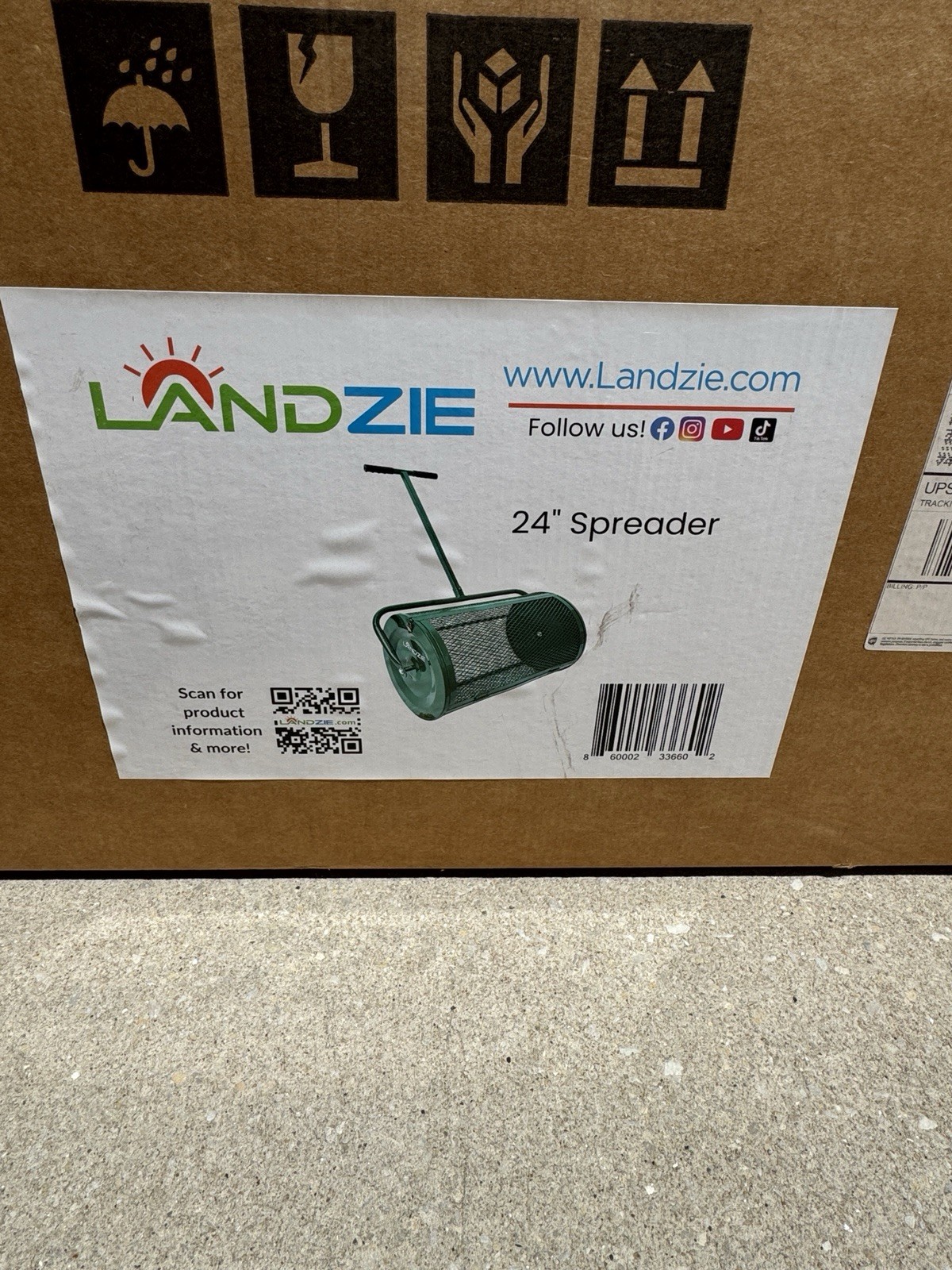 Landzie Lawn & Garden Spreaders - 24" Heavy Duty Metal Mesh Basket Spreader New