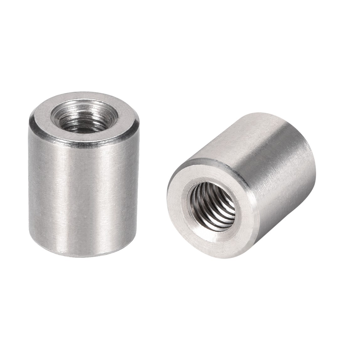 10 x Round Connector Nuts M5x12mm Height Sleeve Rod bar Stud Nut Steel