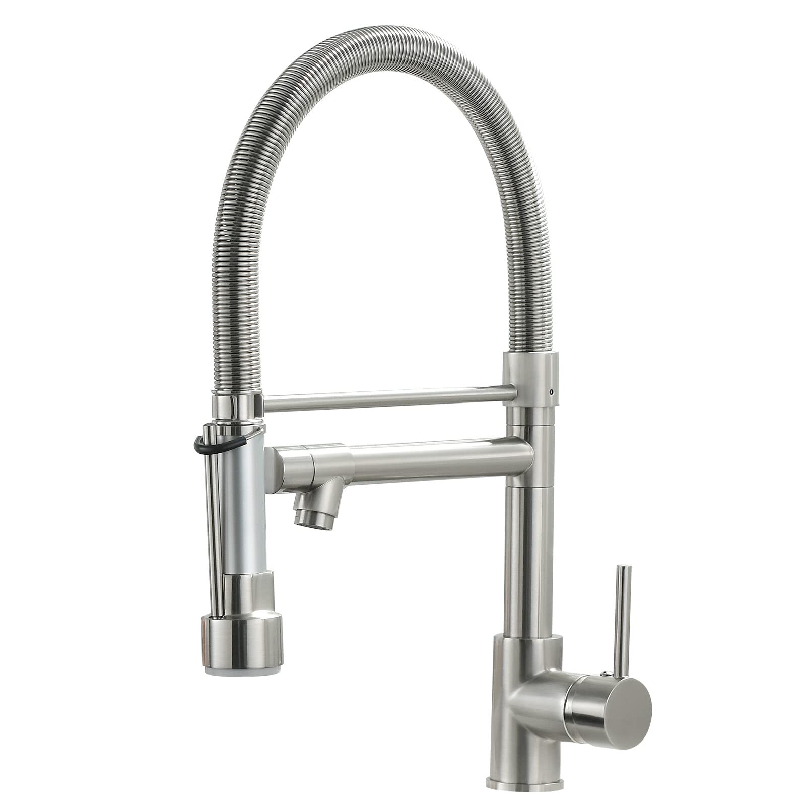 Pull Down Kitchen Faucet with Sprayer Stainless Steel Brushed Nickel Finish