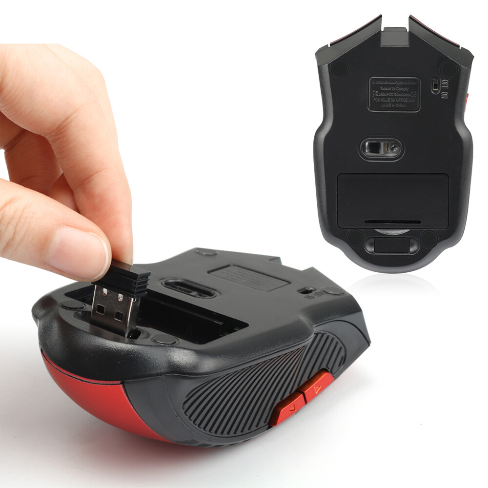 Wireless Gaming Mouse 2.4G Portable Optical Desktop Laptop - 6 Buttons BLACK USA