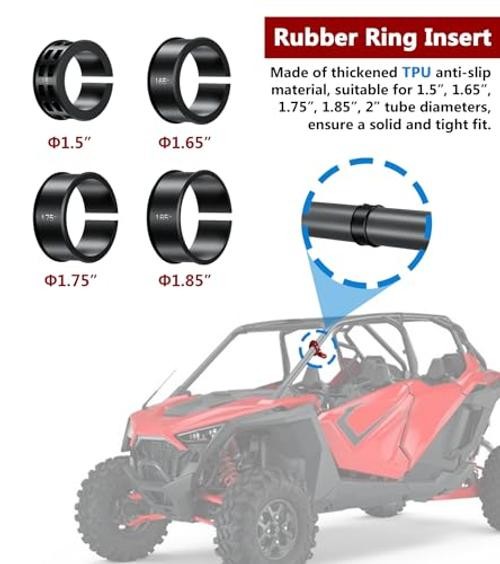 1 PC UTV Whip Light Mount, LED Light Bar Mounting Bracket, Red | Sturdy