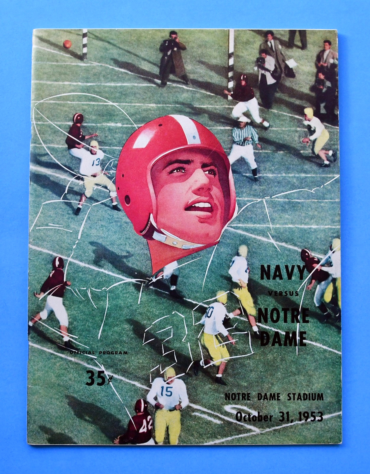 1953 Notre Dame Fighting Irish v Navy Midshipman Football Program. Chesterfield.