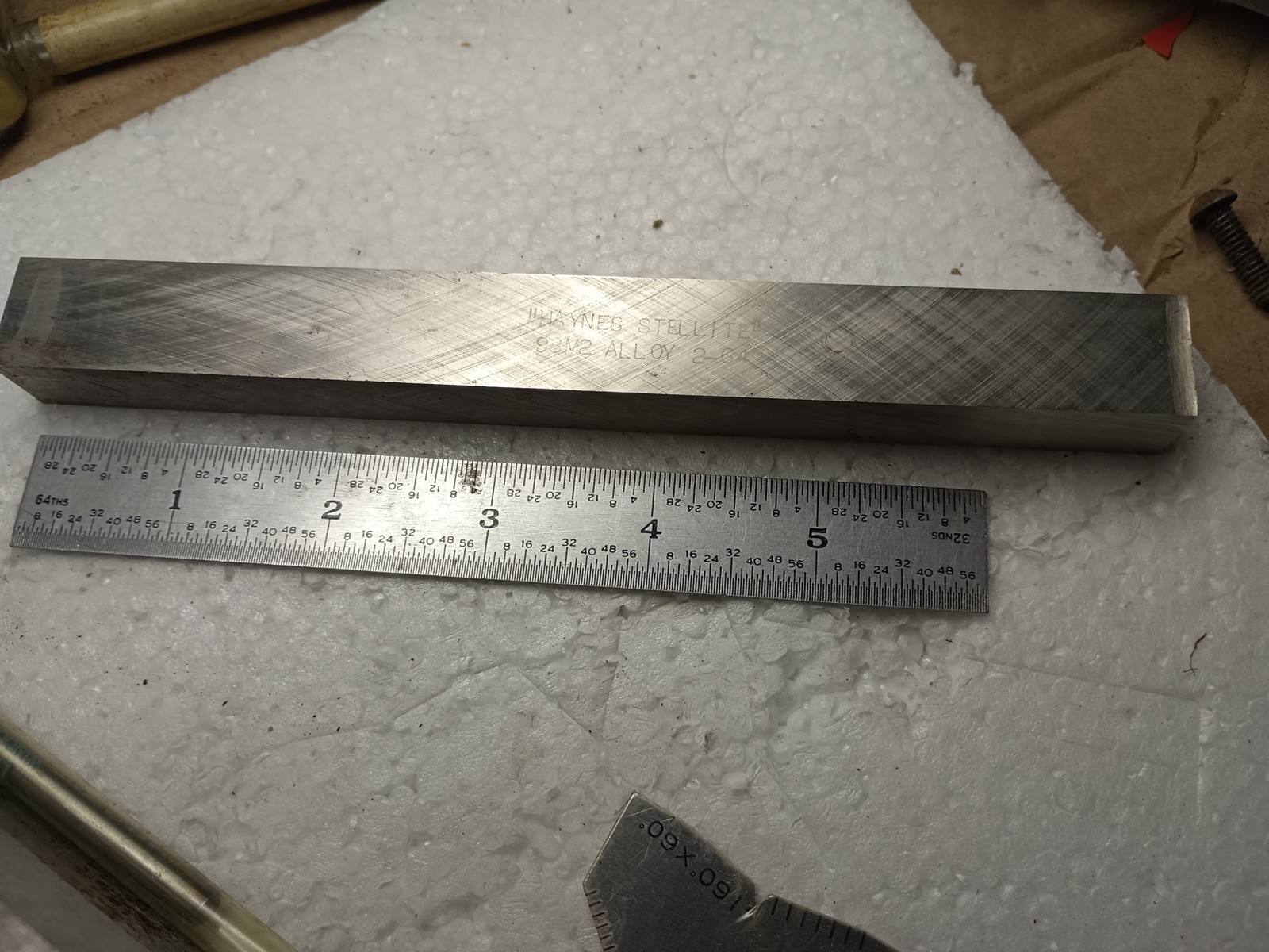 Haynes Stellite High Speed Steel Tungsten COBALT Tool HSS Blank 3/4" X 5/8" X 7"