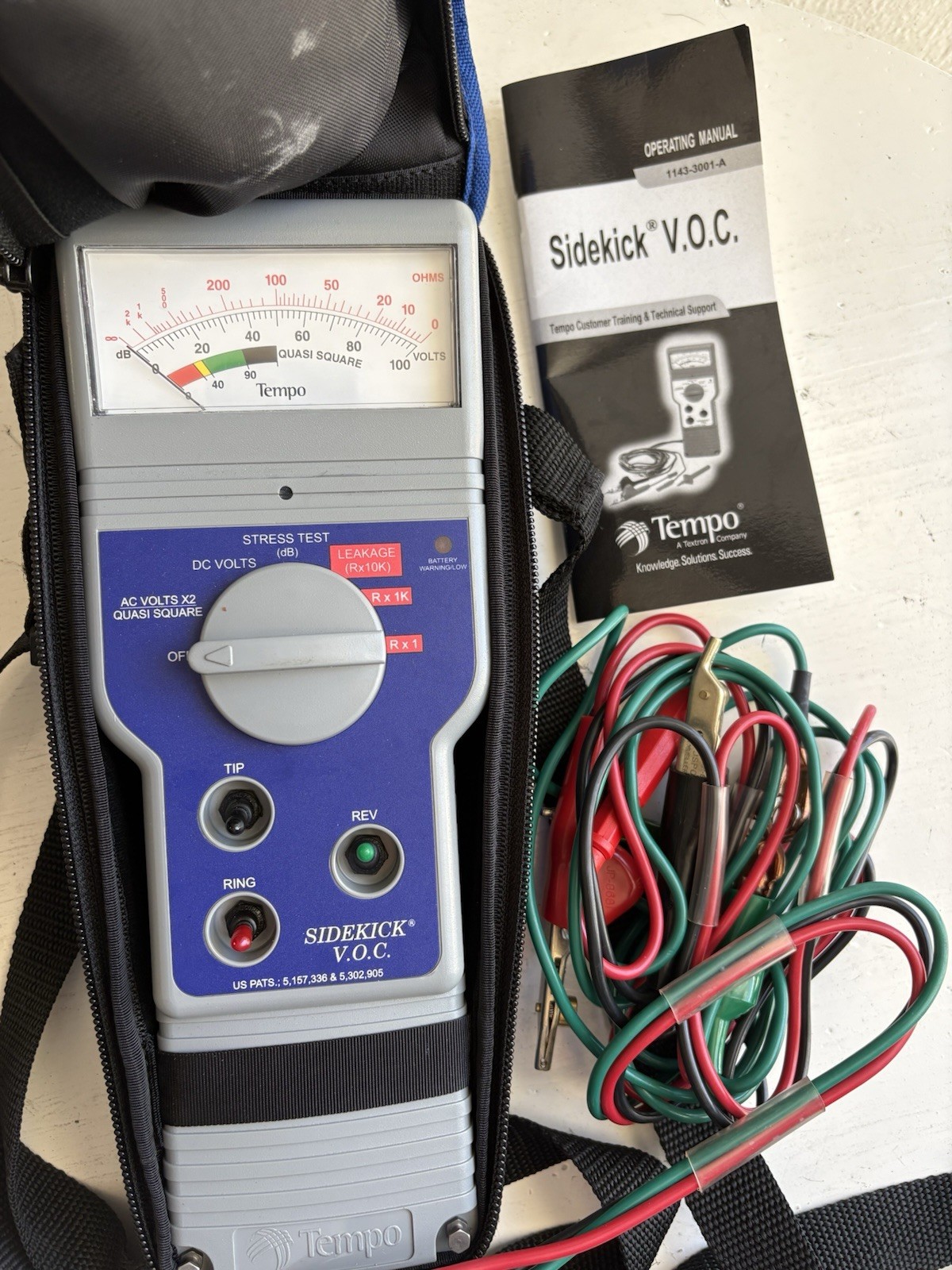 Sidekick Tempo VOC Cable Tester 1143-3001-A  Technical Support Complete Kit