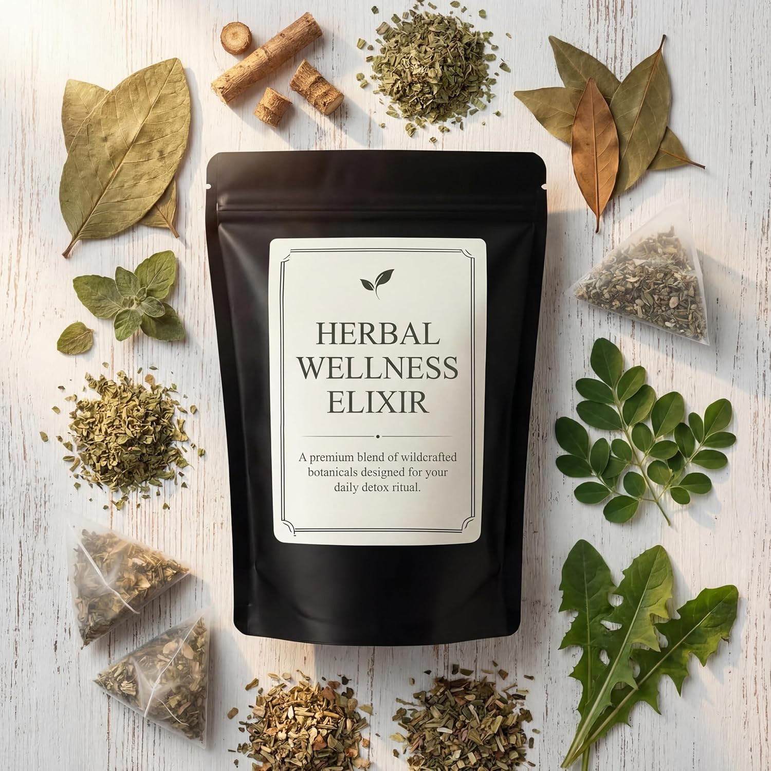 Jamaican Healing Garden Blood Detox Tea, Wildcrafted Herbs with Guaco, Burdock R