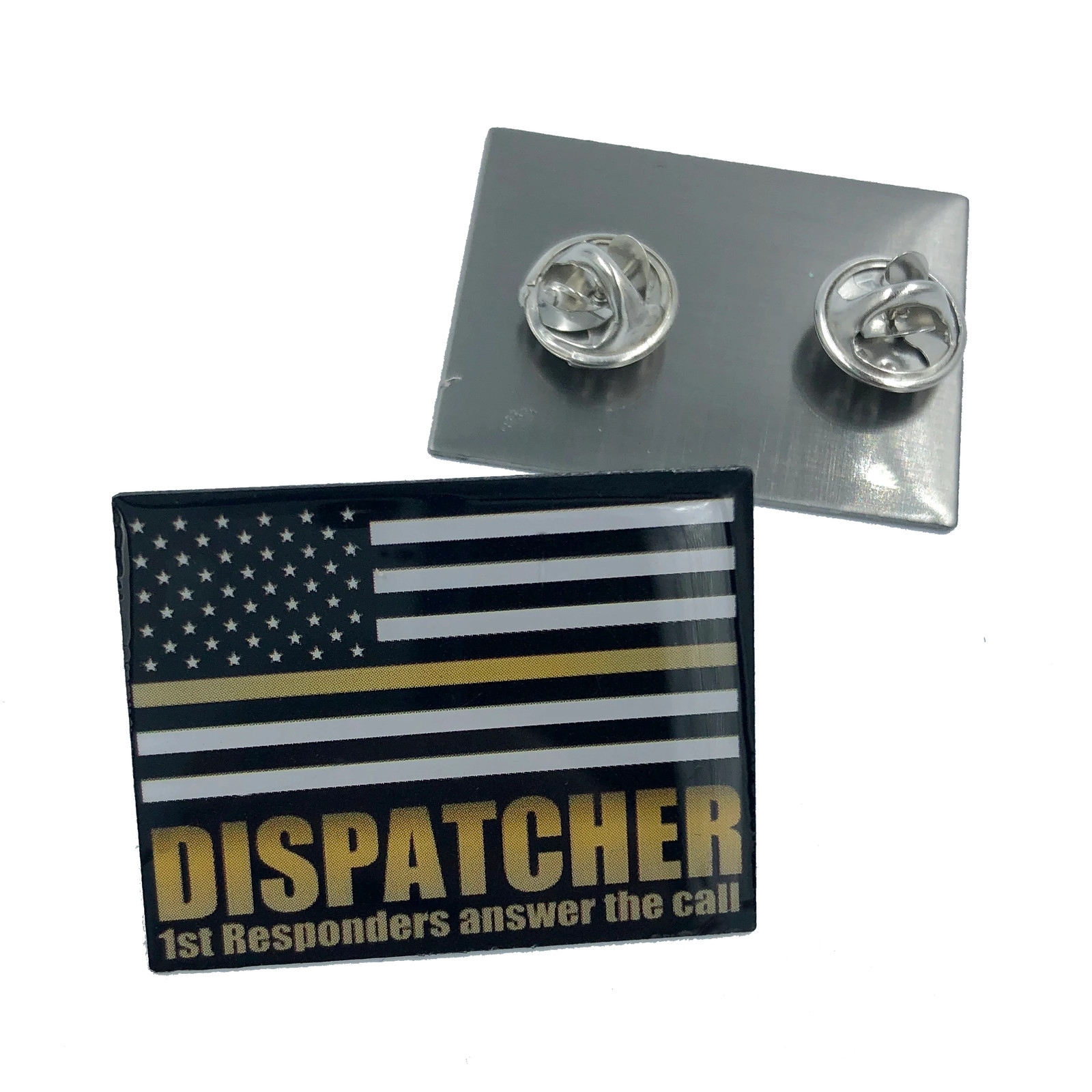 FF-007 911 Emergency Dispatcher Thin Gold Line Flag Pin