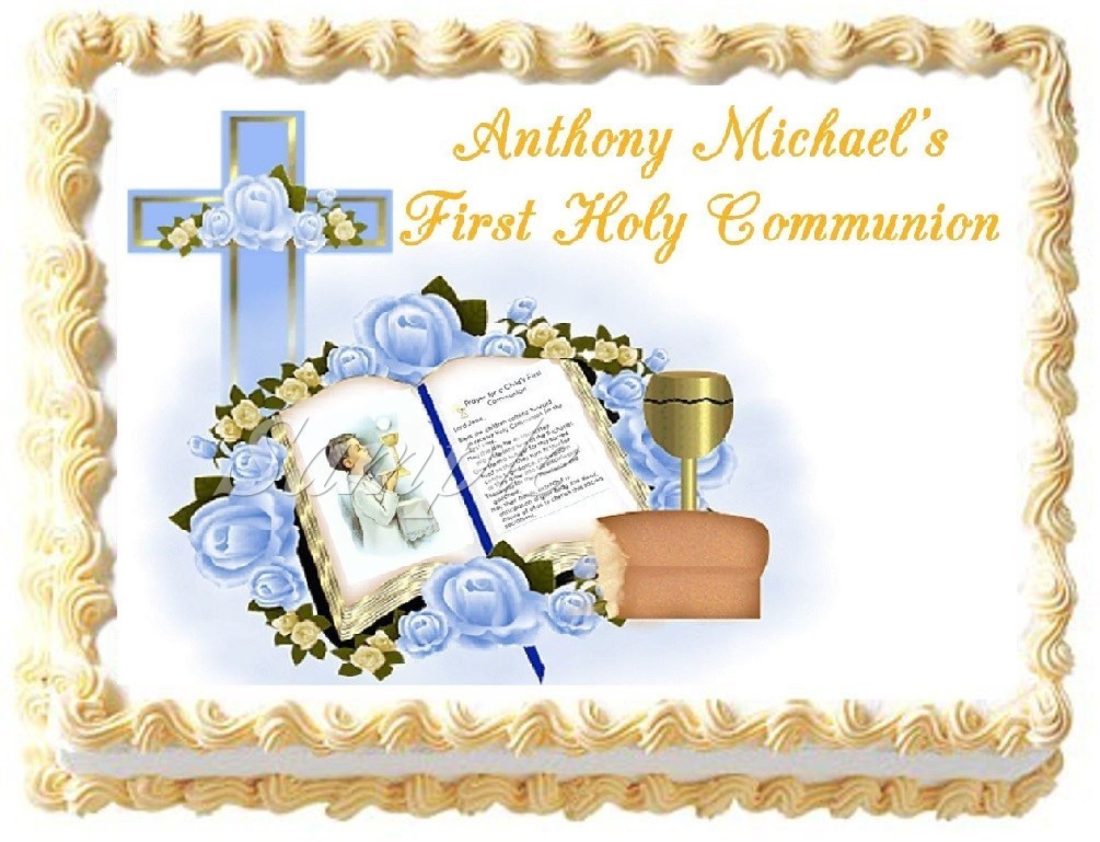 First Communion Edible Cake Topper 1/4 Sheet