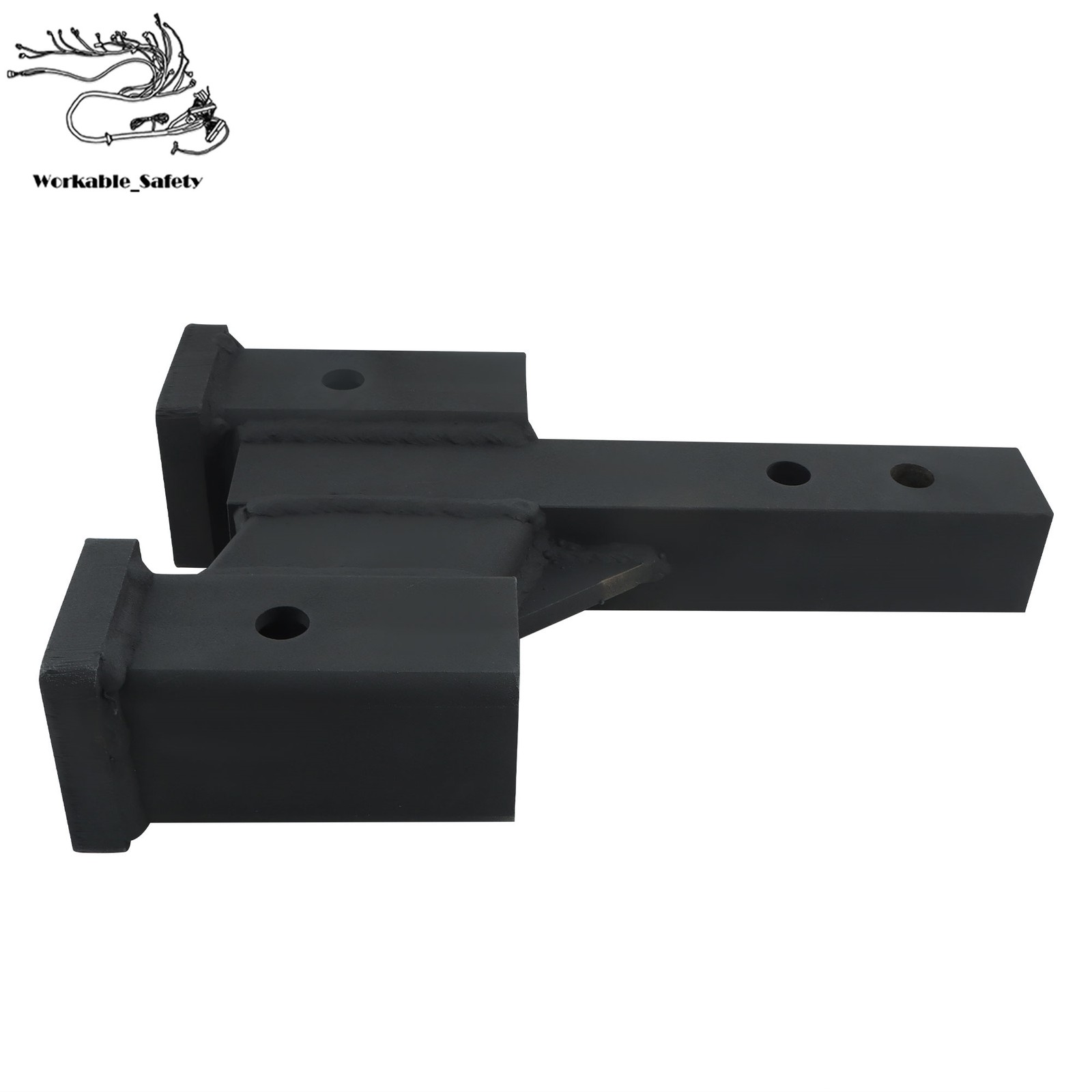 2" Receiver Dual Hitch Adapter 2" Solid Shank 10000Lbs Capacity Easy Install