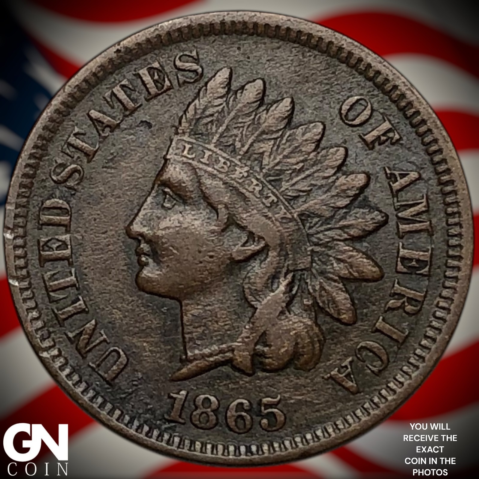 1865 Indian Head Cent Penny Z5799
