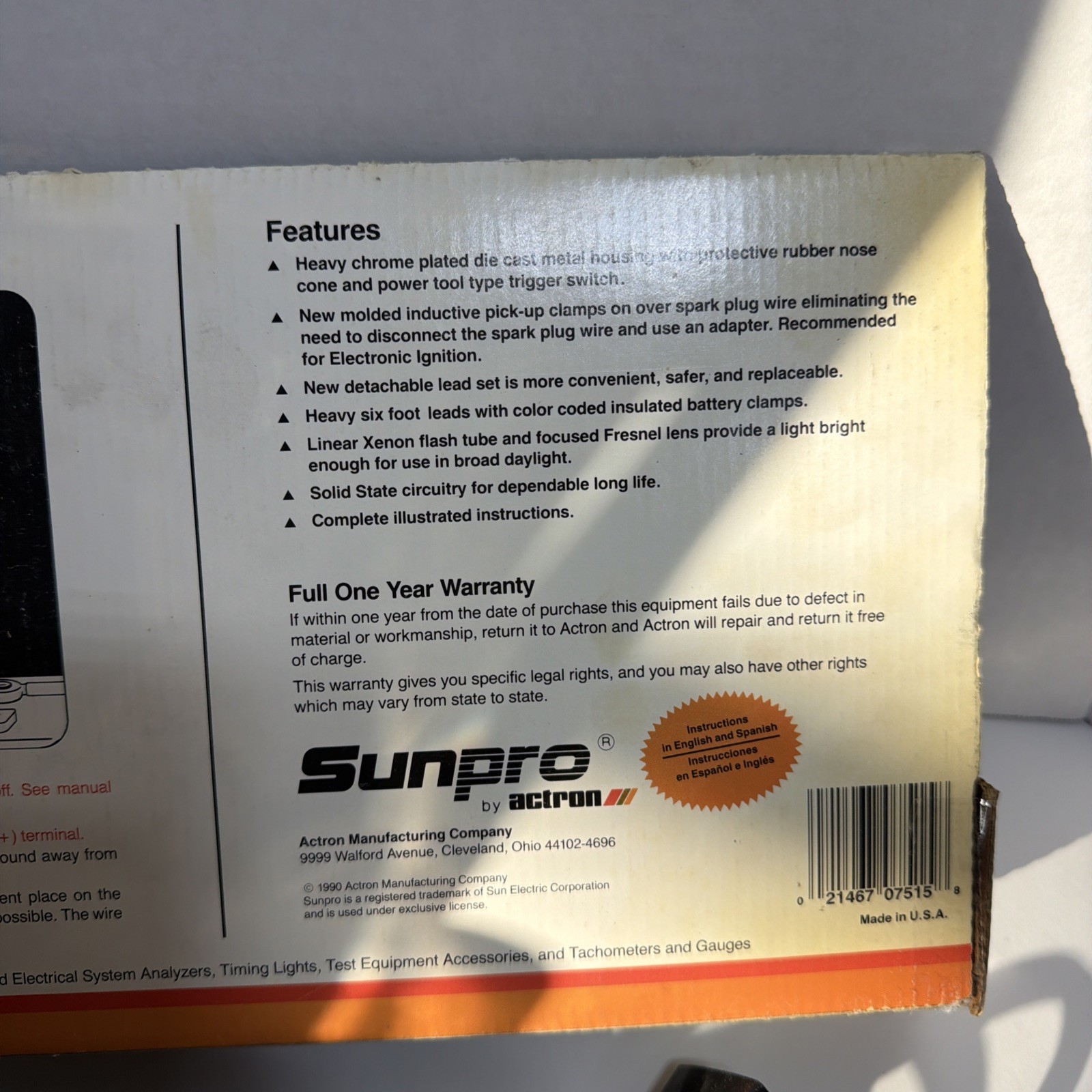 Vintage Sunpro CP-7515 Inductive Timing Light