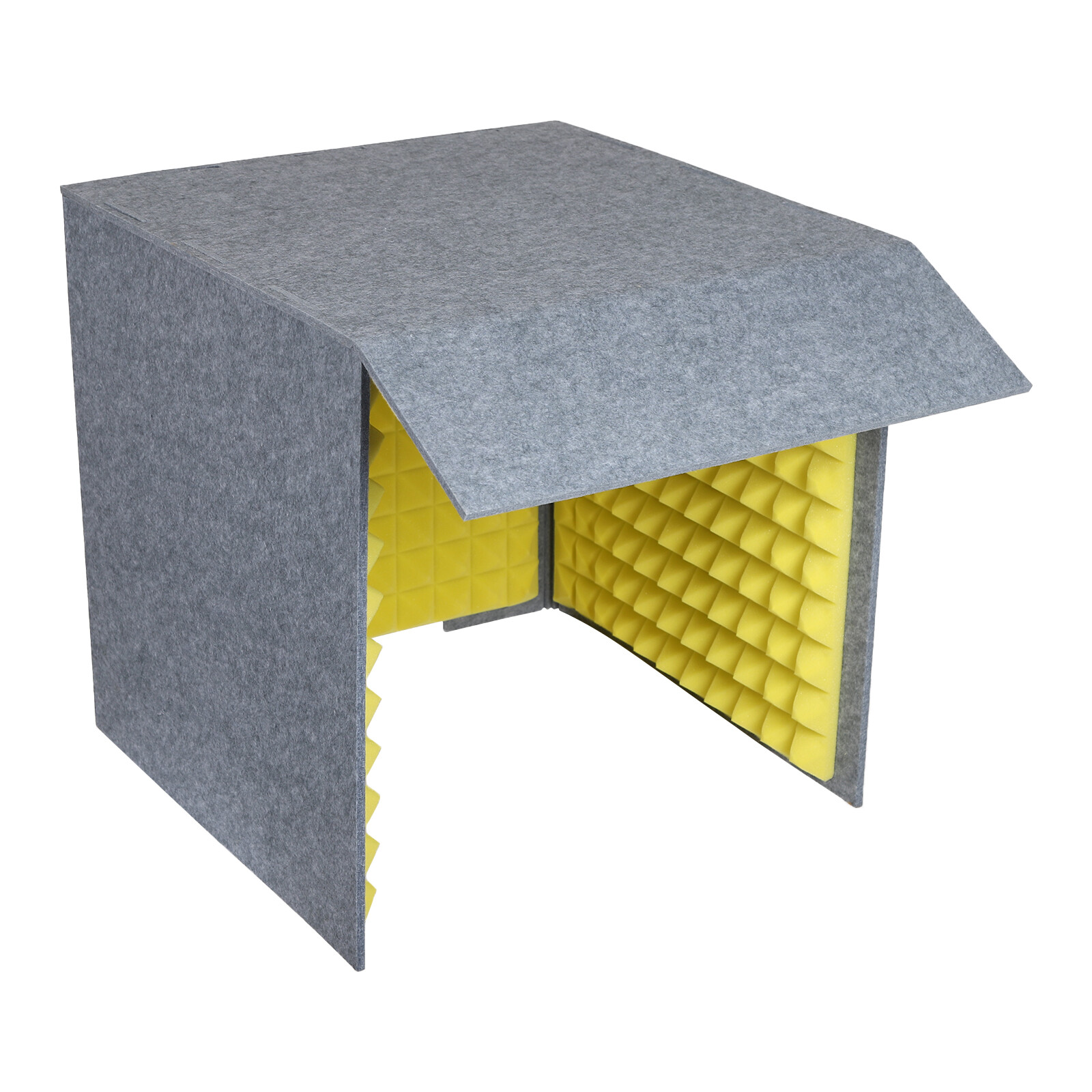 60*60cm Soundproof Removable Cover Desktop IsolationAbsorbing Shield Yellow