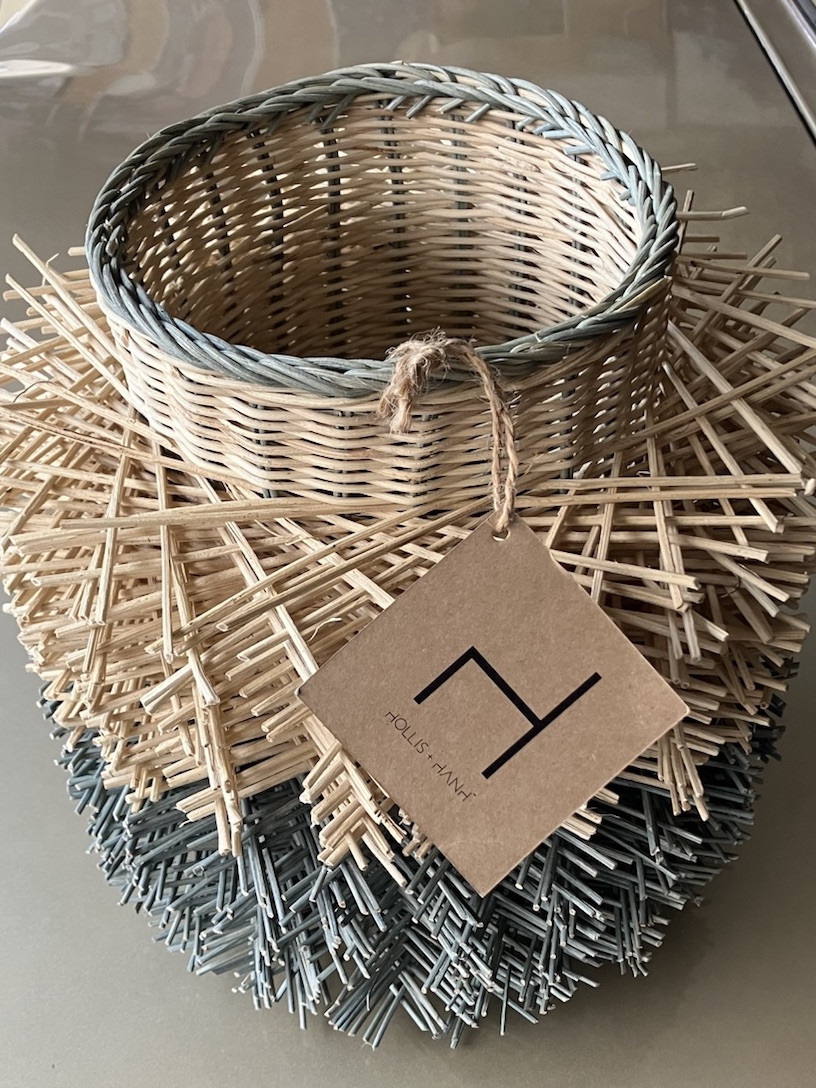 Organic Basket By Hollis And Hanh One Of A Kind Green And Grey Planter New