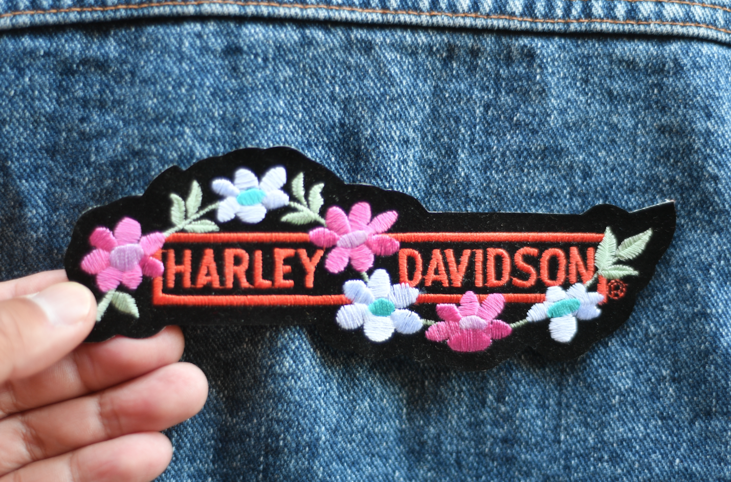 Harley Davidson Patch Sew or Iron Cycles moto Lady