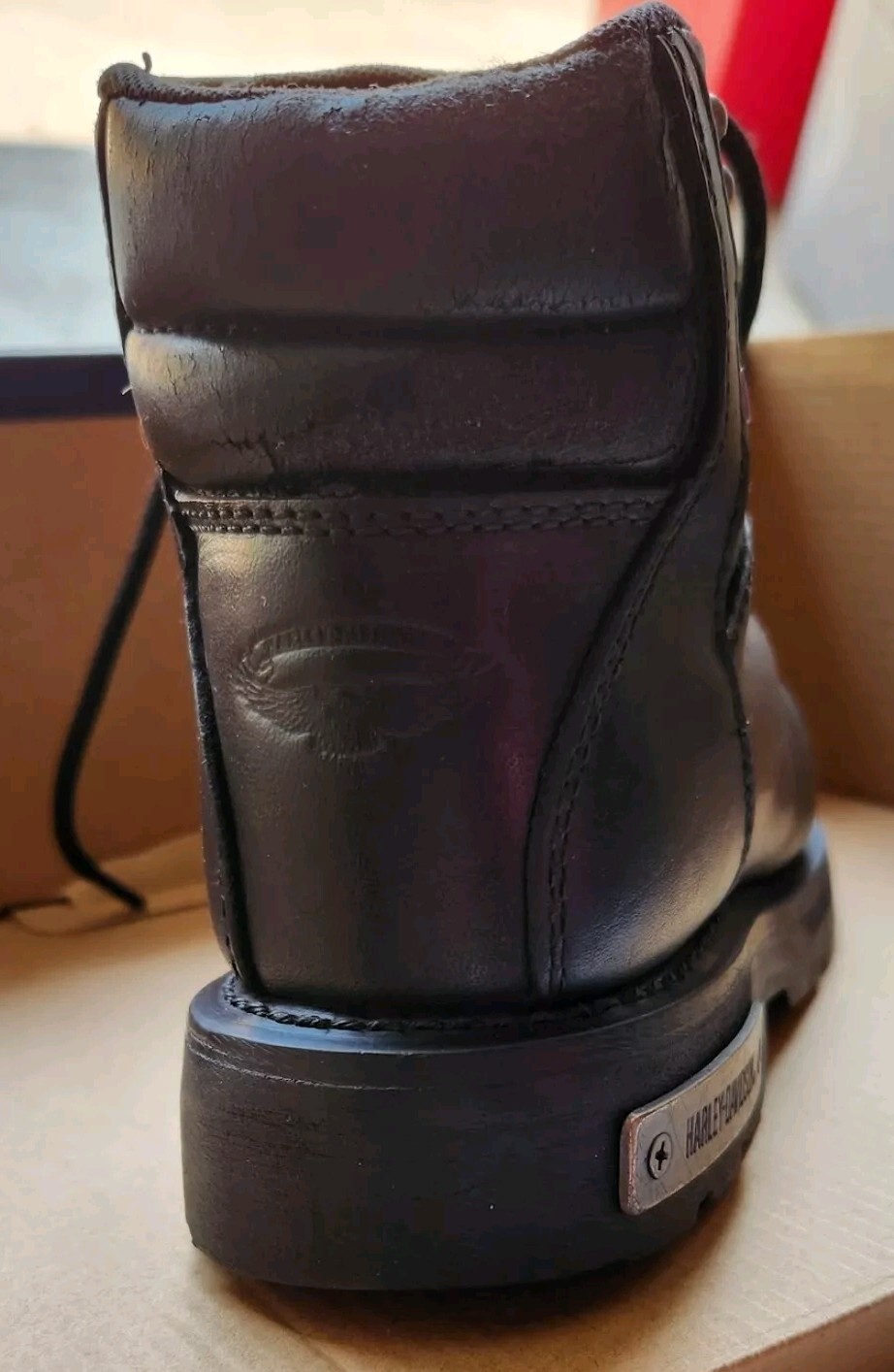 Harley Davidson D87065 Black Motorcycle Leather Boots Womens Sz. 7 -1/2