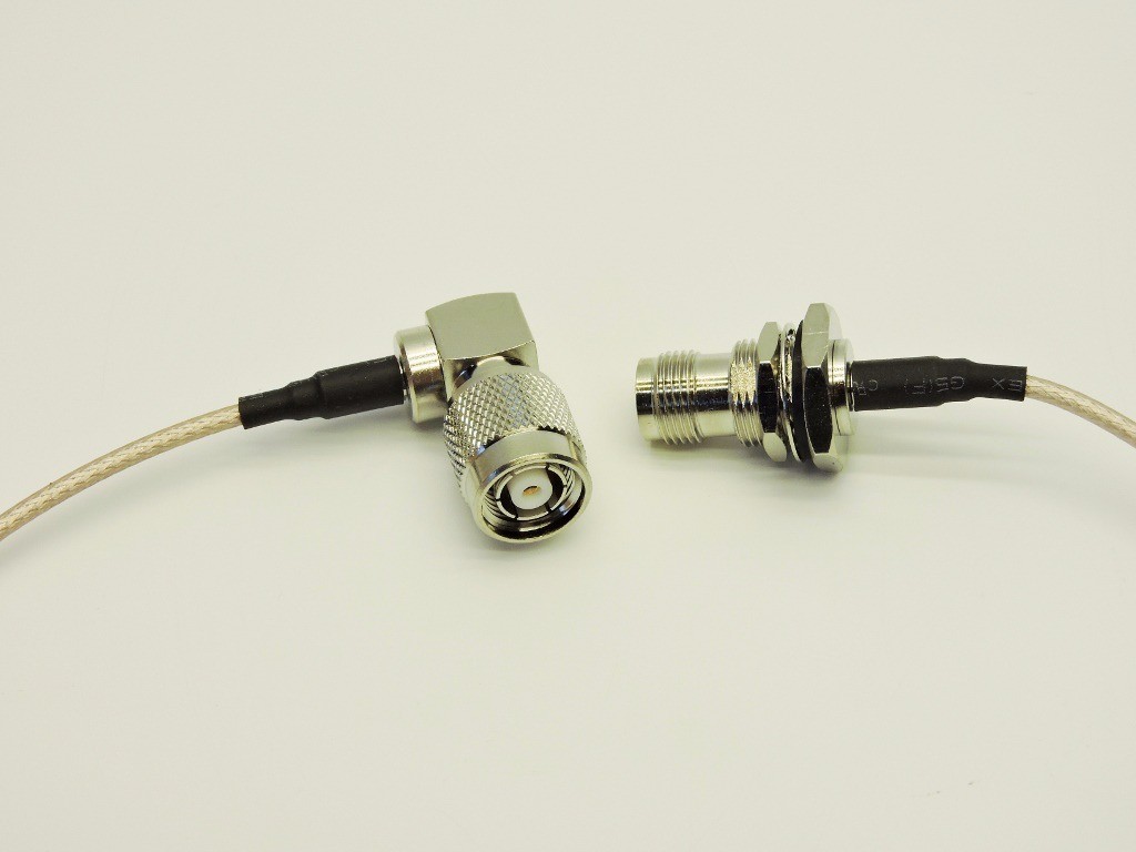 (LOT of 5) 1.5' WiFi Antenna Jumper RPTNC Female to RPTNC Male, Low Loss TWS-100