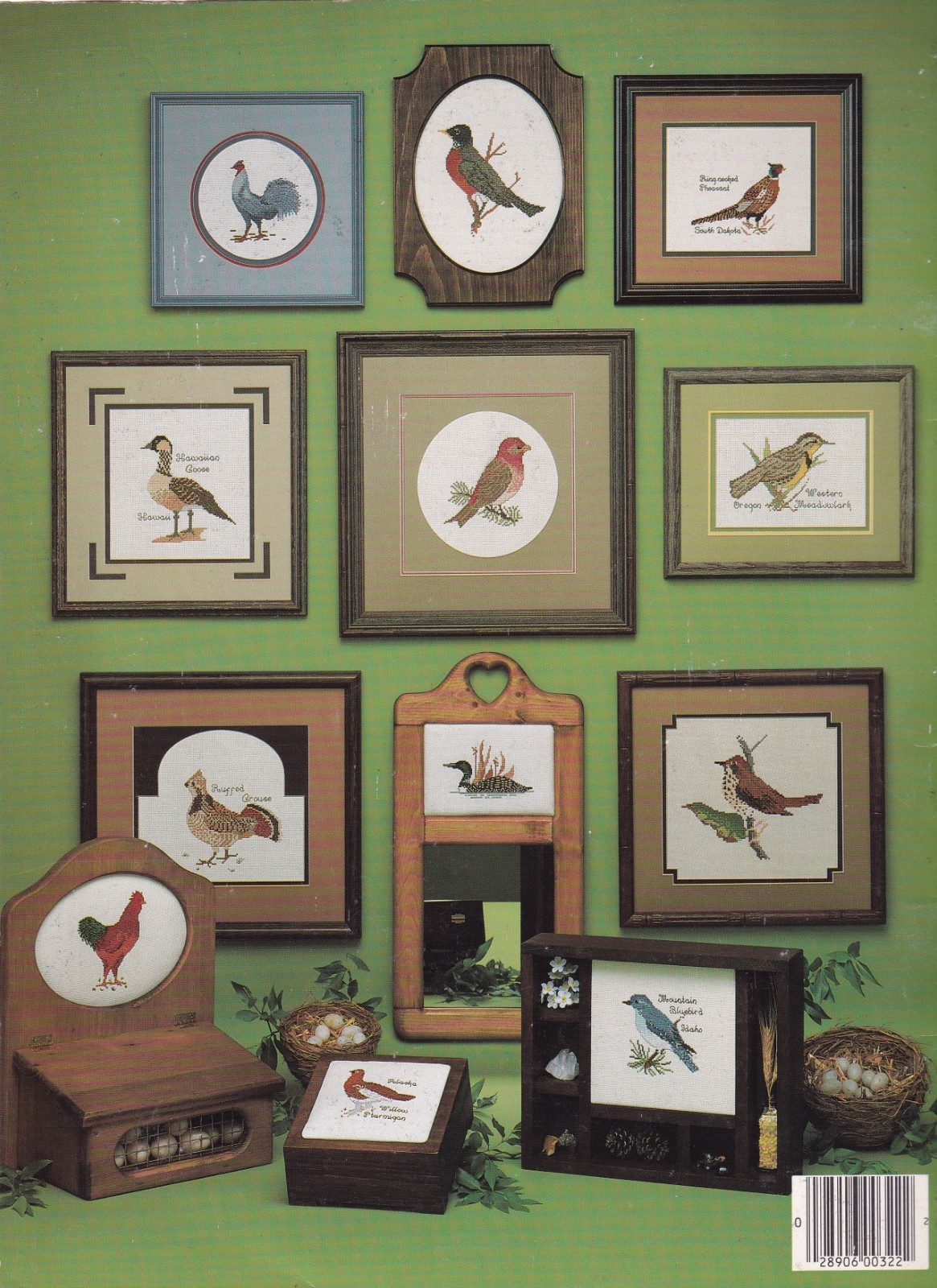 Cross Stitch Pattern Leaflet STATE BIRDS Leisure Arts 322
