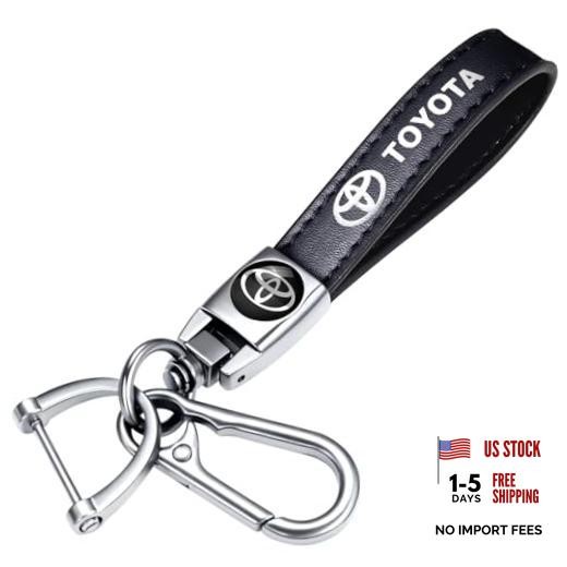Genuine Leather Car Keychain for Toyota Corolla, RAV4, Highlander Silver-04