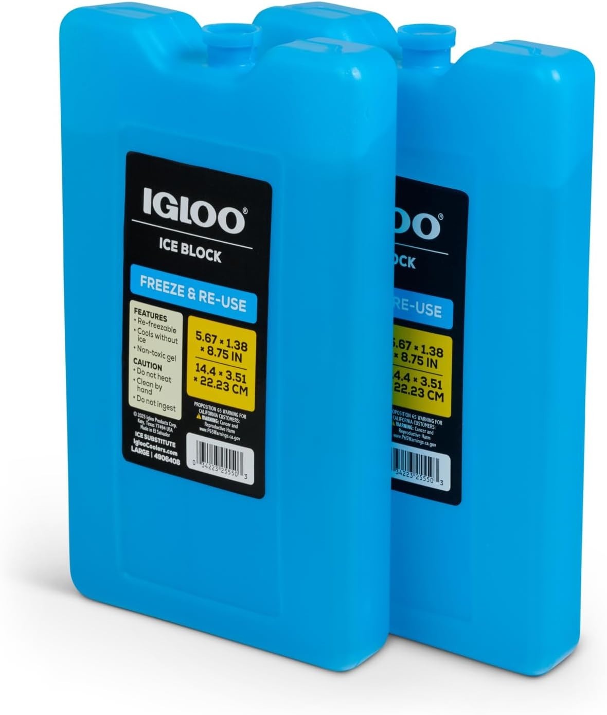 Large Maxcold 2 Pack Ice Block, Reusable Ice Packs for Coolers, Freezer Pack,...